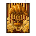 Croissant Hot Air Balloon Wall Art Poster 18×24 Art Deco Entryway Decor Maximalist Print