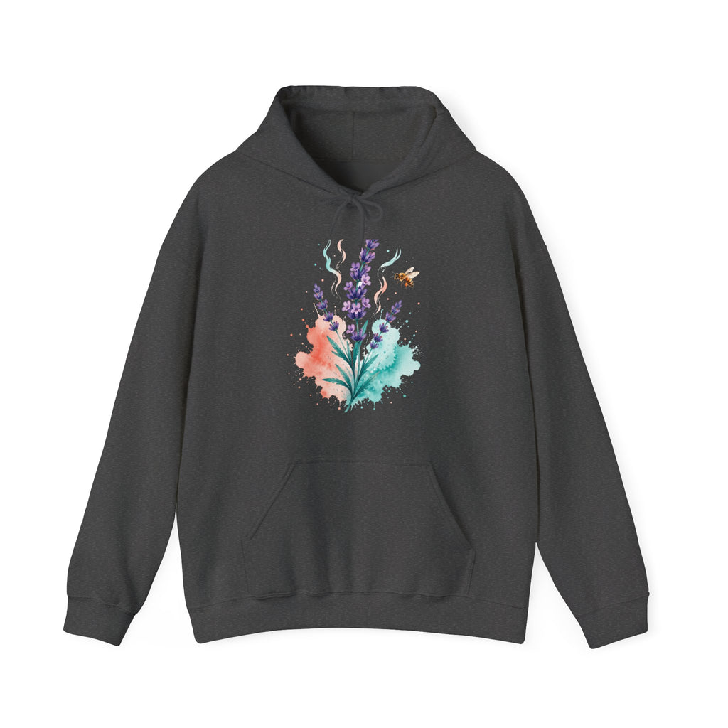 Matching Couple Sweatshirt - Lavender & Thistle Matching Couple Hooded Sweatshirt Watercolor Art His Hers Engagement Gift - Design A