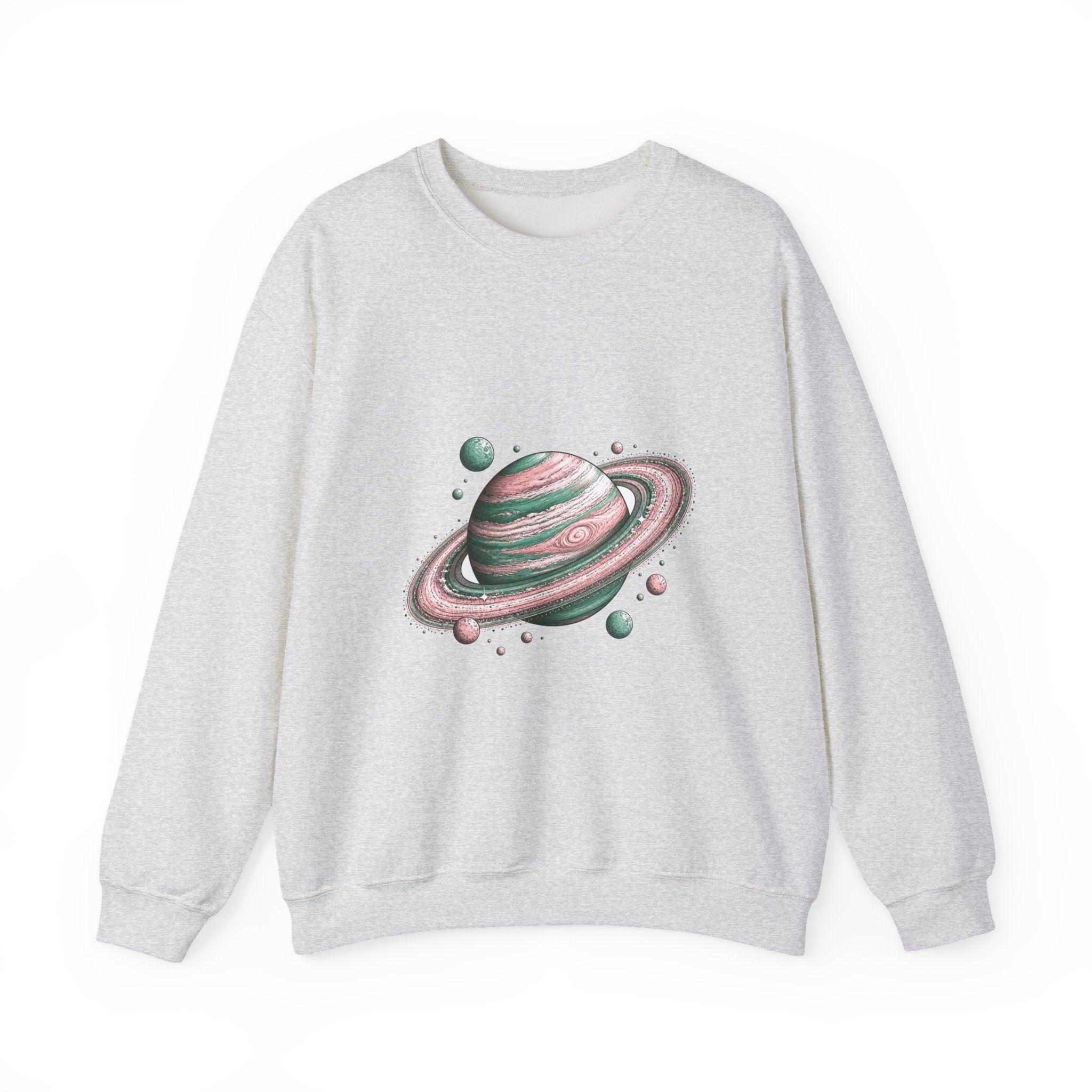 Matching Couple Sweatshirt - Astronaut & Planet Matching Couple Premium Fleece Sweatshirt Hand-Drawn Art His Hers Anniversary Gift - Design B