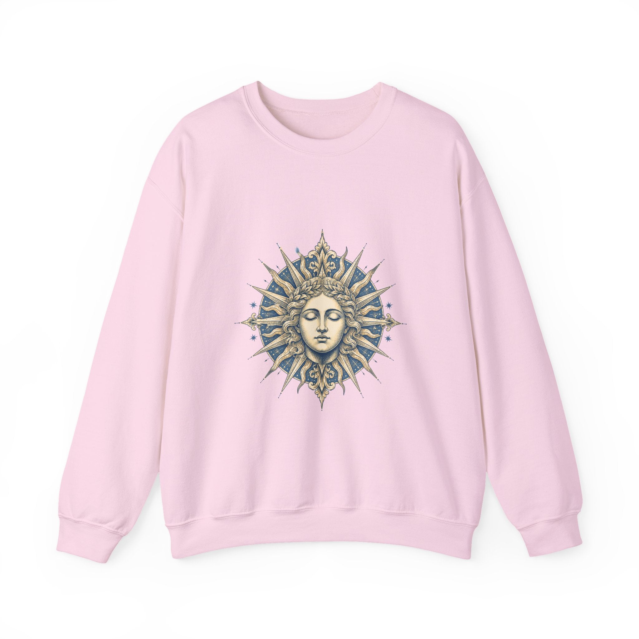 Matching Couple Sweatshirt - Helios & Selene Matching Couple Premium Fleece Sweatshirt Hand-Drawn Art His Hers Anniversary Gift - Design A