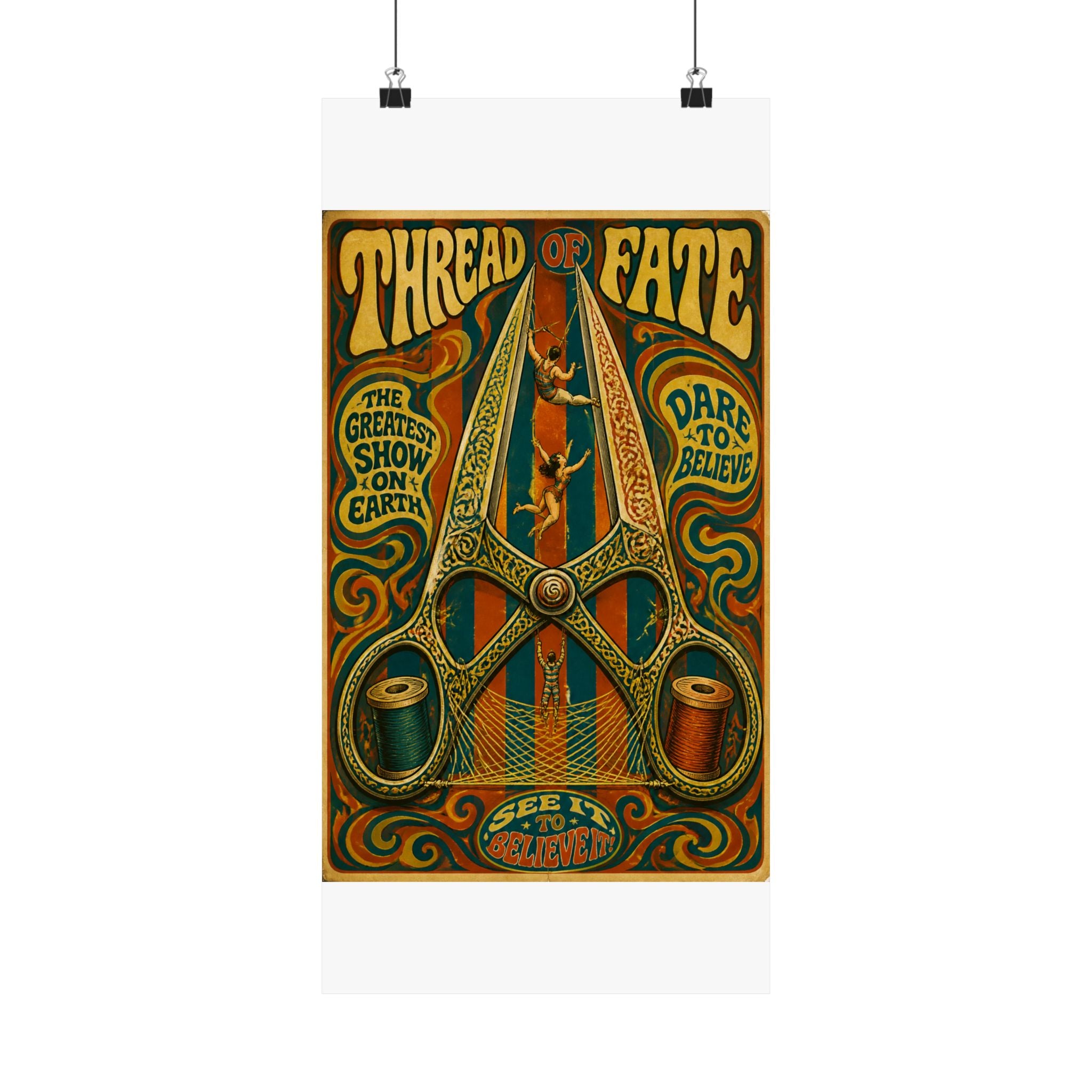 Giant Scissors Trapeze Wall Art Poster 18×24 Psychedelic Cafe Decor Maximalist Print