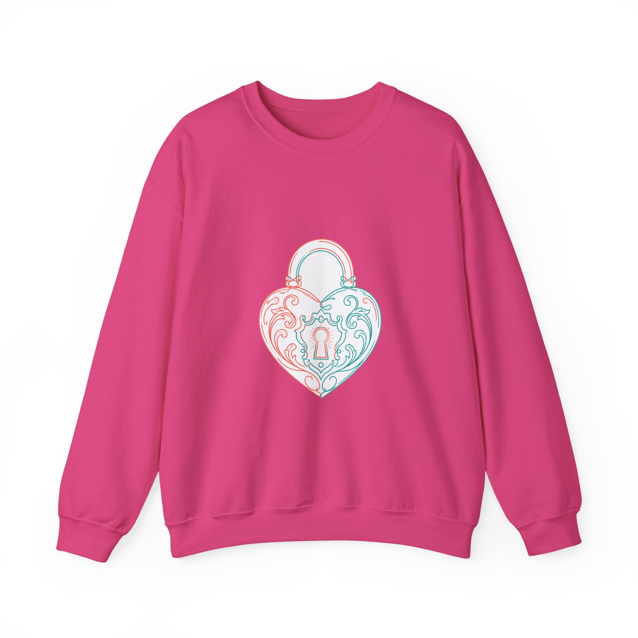 Matching Couple Sweatshirt - Key & Lock Matching Couple Crewneck Sweatshirt Minimalist Art His Hers Valentine Gift - Design B