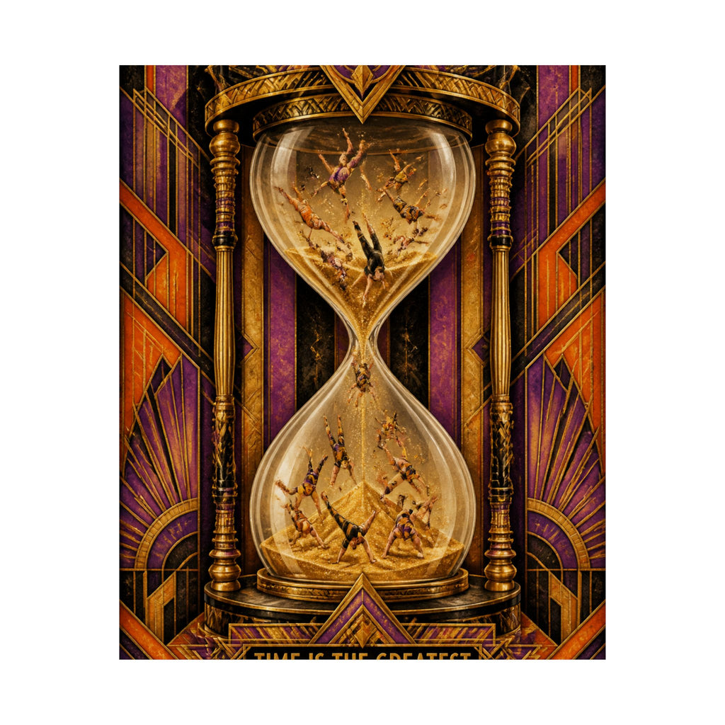 Hourglass Acrobats Wall Art Poster 18×24 Art Deco Entryway Decor Maximalist Print