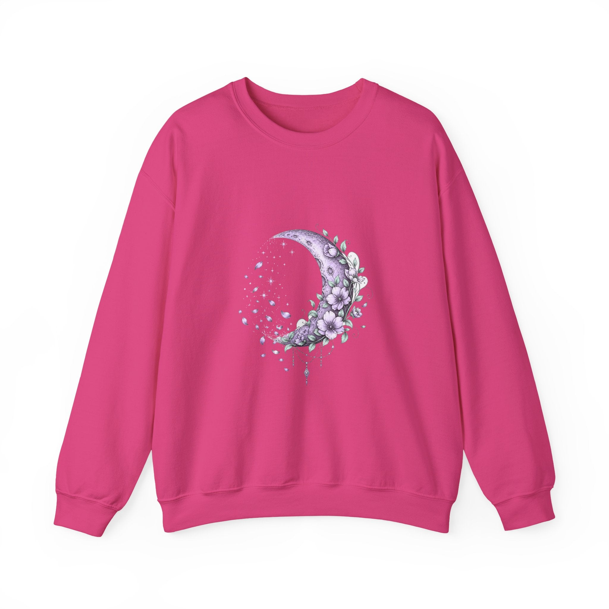 Matching Couple Sweatshirt - Waxing & Waning Moon Matching Couple Comfort Colors Crew Hand-Drawn Art His Hers Anniversary Gift - Design B