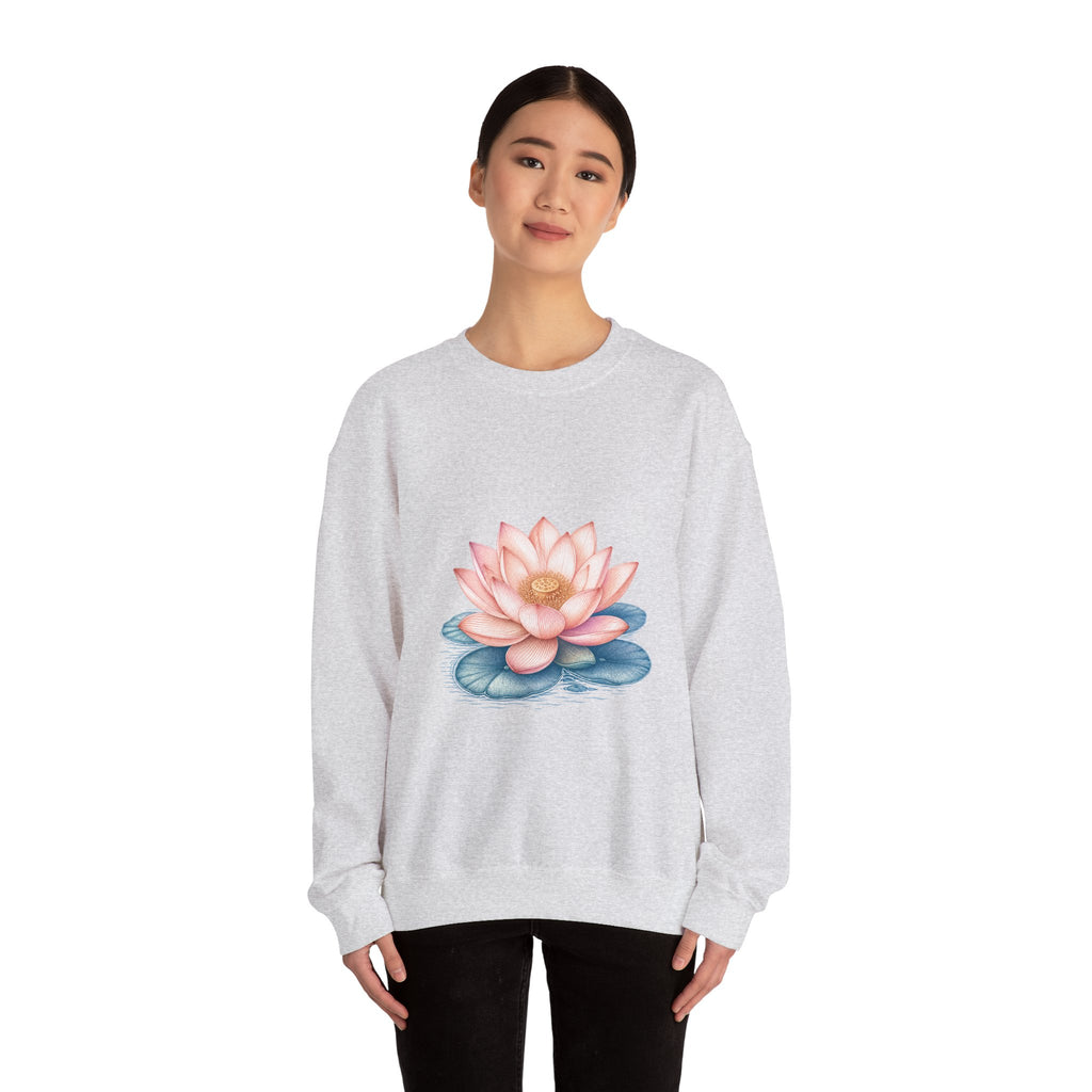 Matching Couple Sweatshirt - Open & Closed Lotus Matching Couple Premium Fleece Sweatshirt Vintage Art His Hers Honeymoon Gift - Design A