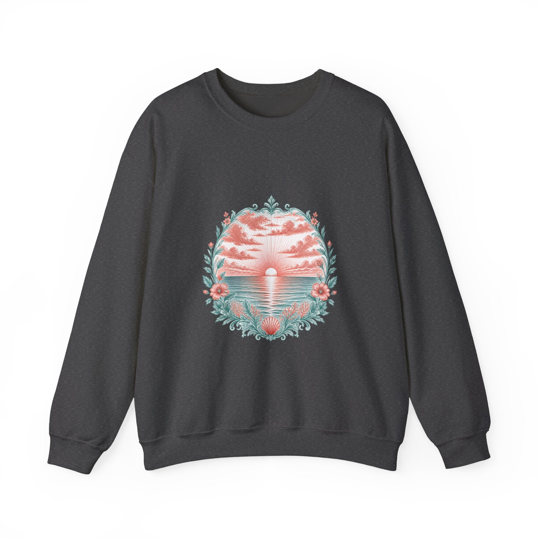 Matching Couple Sweatshirt - Sunrise & Sunset Matching Couple Crewneck Sweatshirt Vintage Art His Hers Wedding Gift - Design A