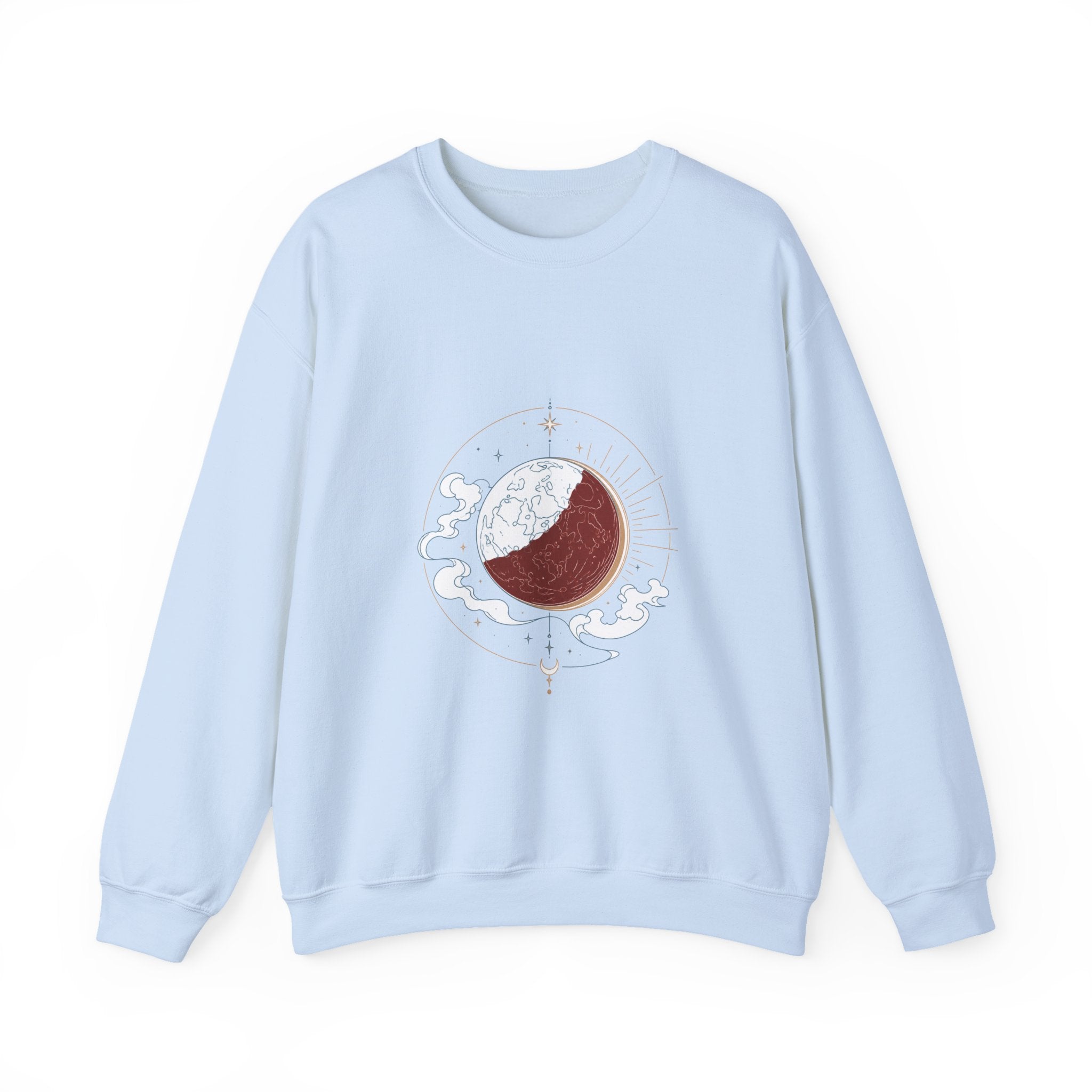 Matching Couple Sweatshirt - Solar & Lunar Eclipse Matching Couple Comfort Colors Crew Minimalist Art His Hers Christmas Gift - Design B