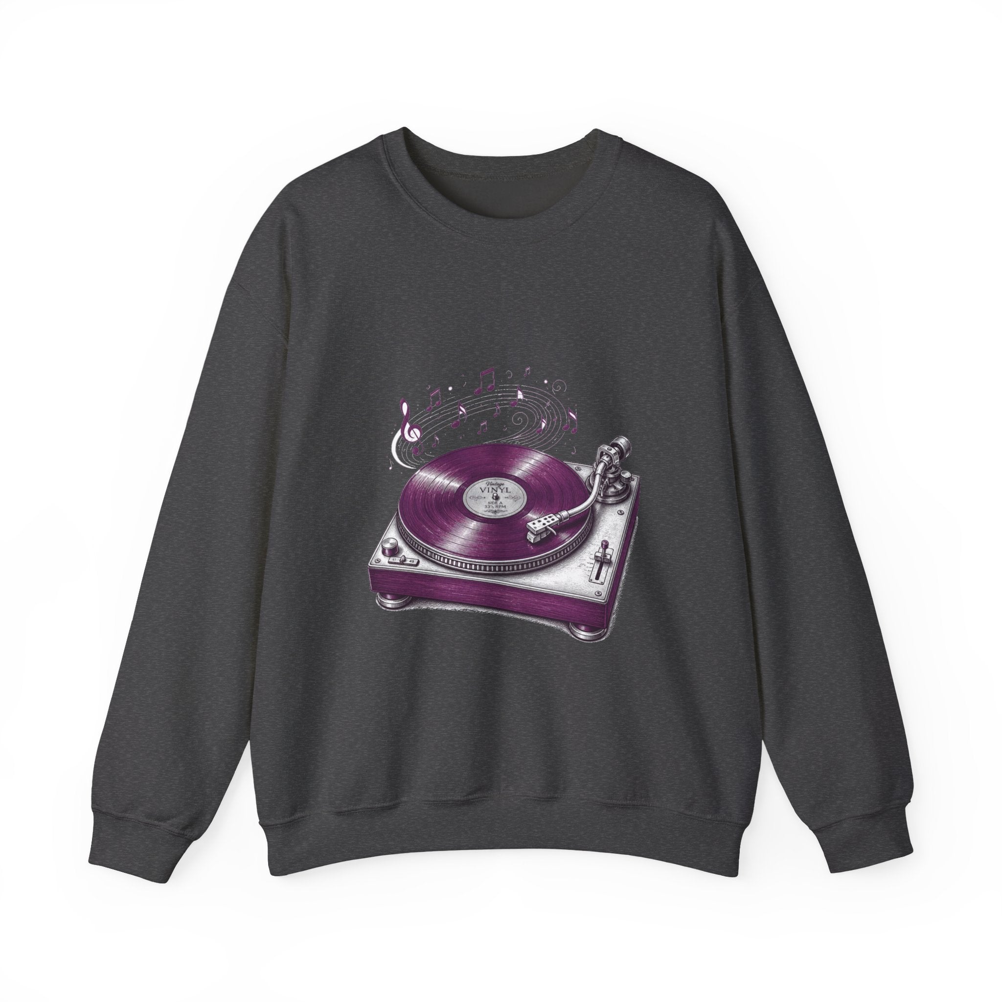 Matching Couple Sweatshirt - Vinyl & Cassette Matching Couple Crewneck Sweatshirt Hand-Drawn Art His Hers Best Friend Gift - Design A