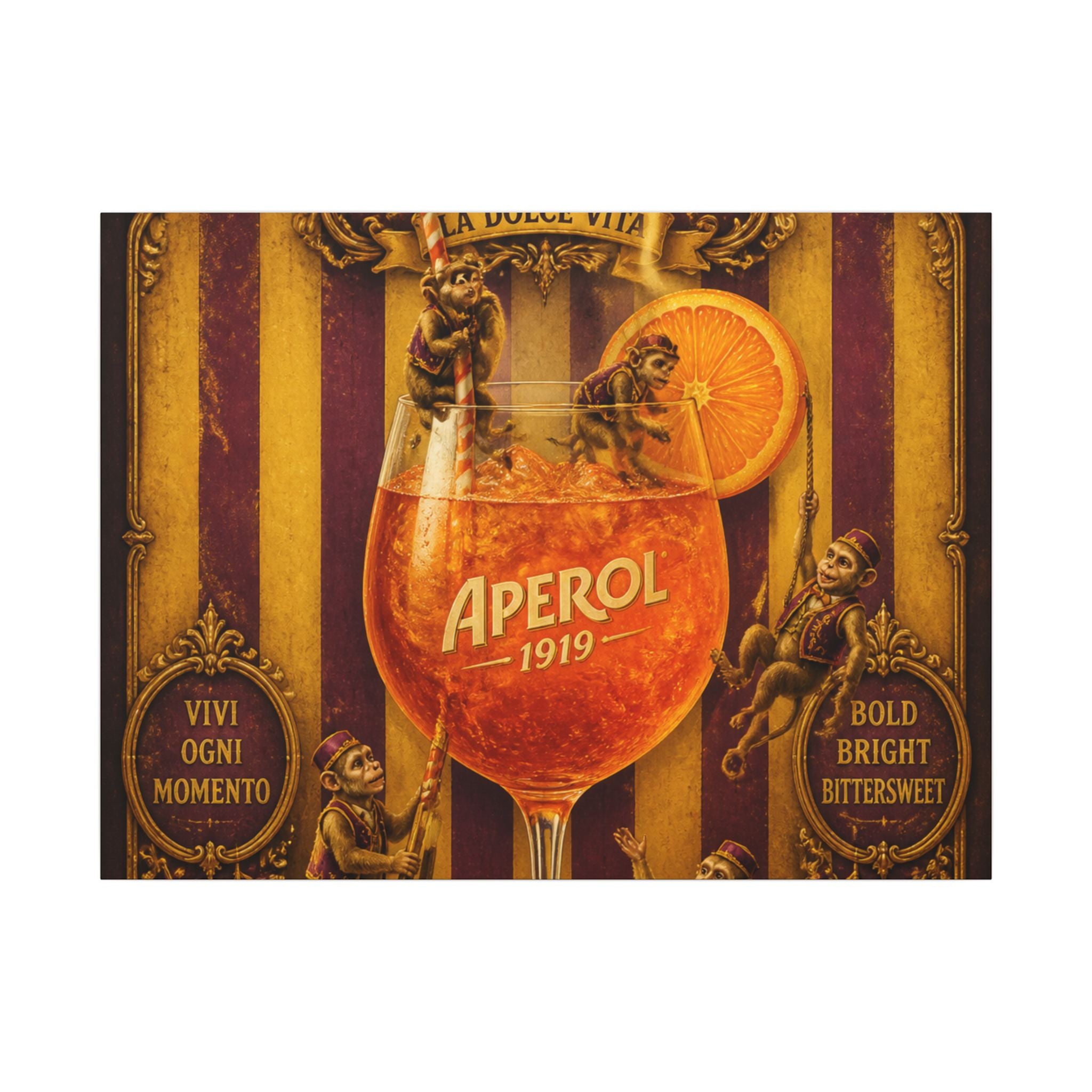 Aperol Spritz Monkeys Wall Art Canvas 24×36 Baroque Studio Decor Maximalist Print
