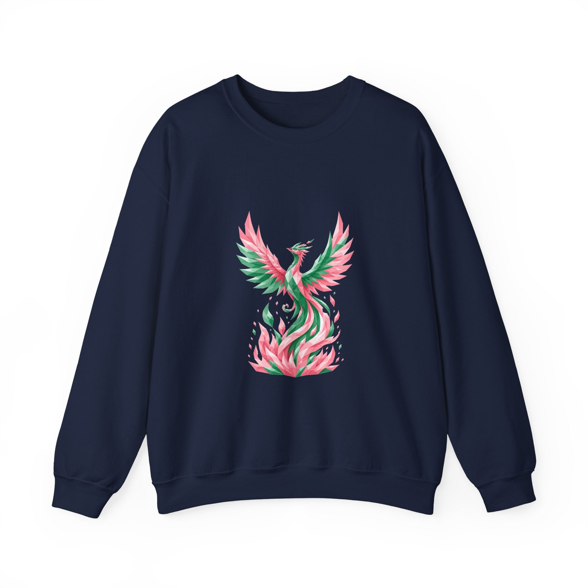 Matching Couple Sweatshirt - Dragon & Phoenix Matching Couple Premium Fleece Sweatshirt Geometric Art His Hers Love Gift - Design B