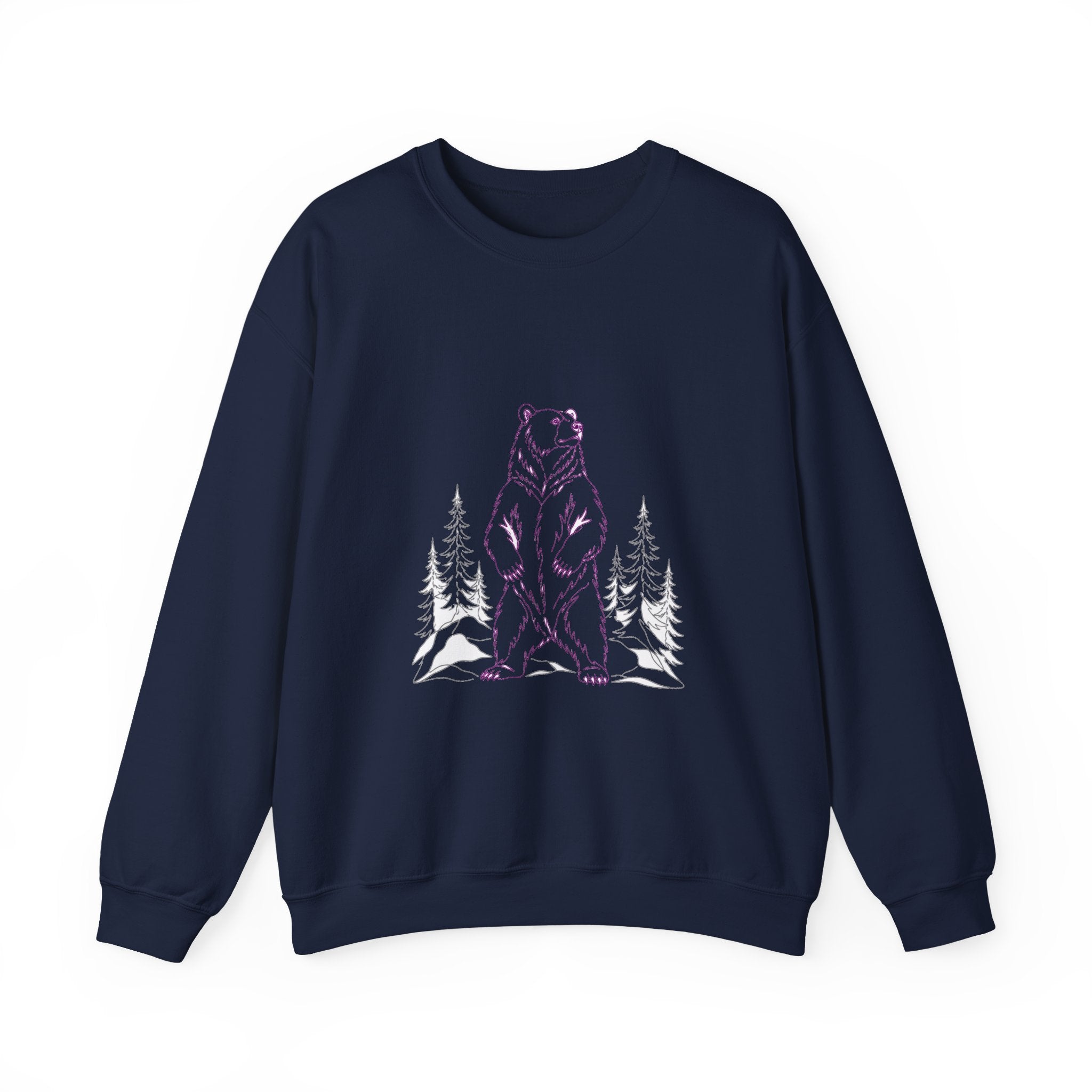 Matching Couple Sweatshirt - Bear & Deer Matching Couple Comfort Colors Crew Minimalist Art His Hers Christmas Gift - Design A