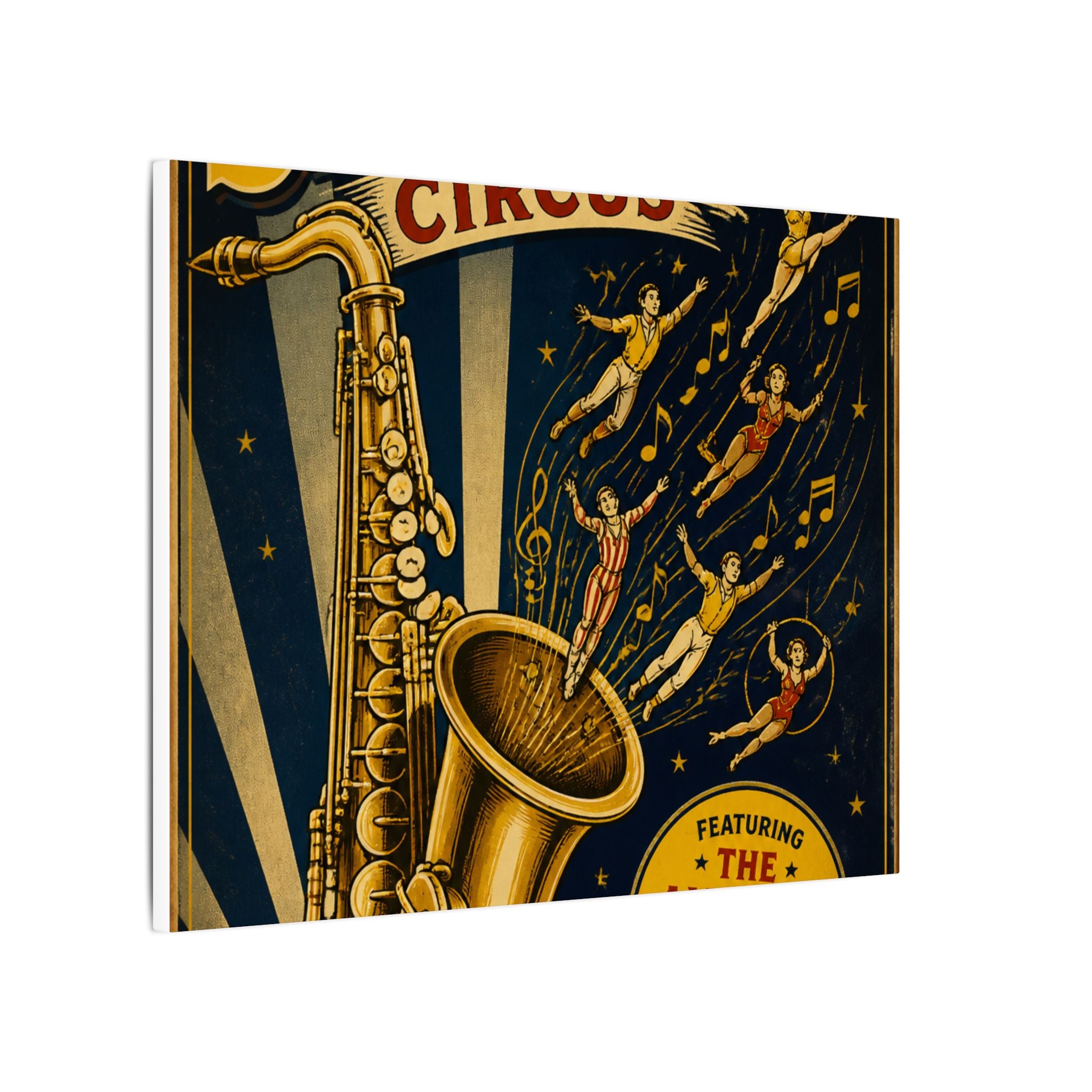 Saxophone Music Circus Wall Art Canvas 16×20 Vintage Circus Kitchen Decor Maximalist Print
