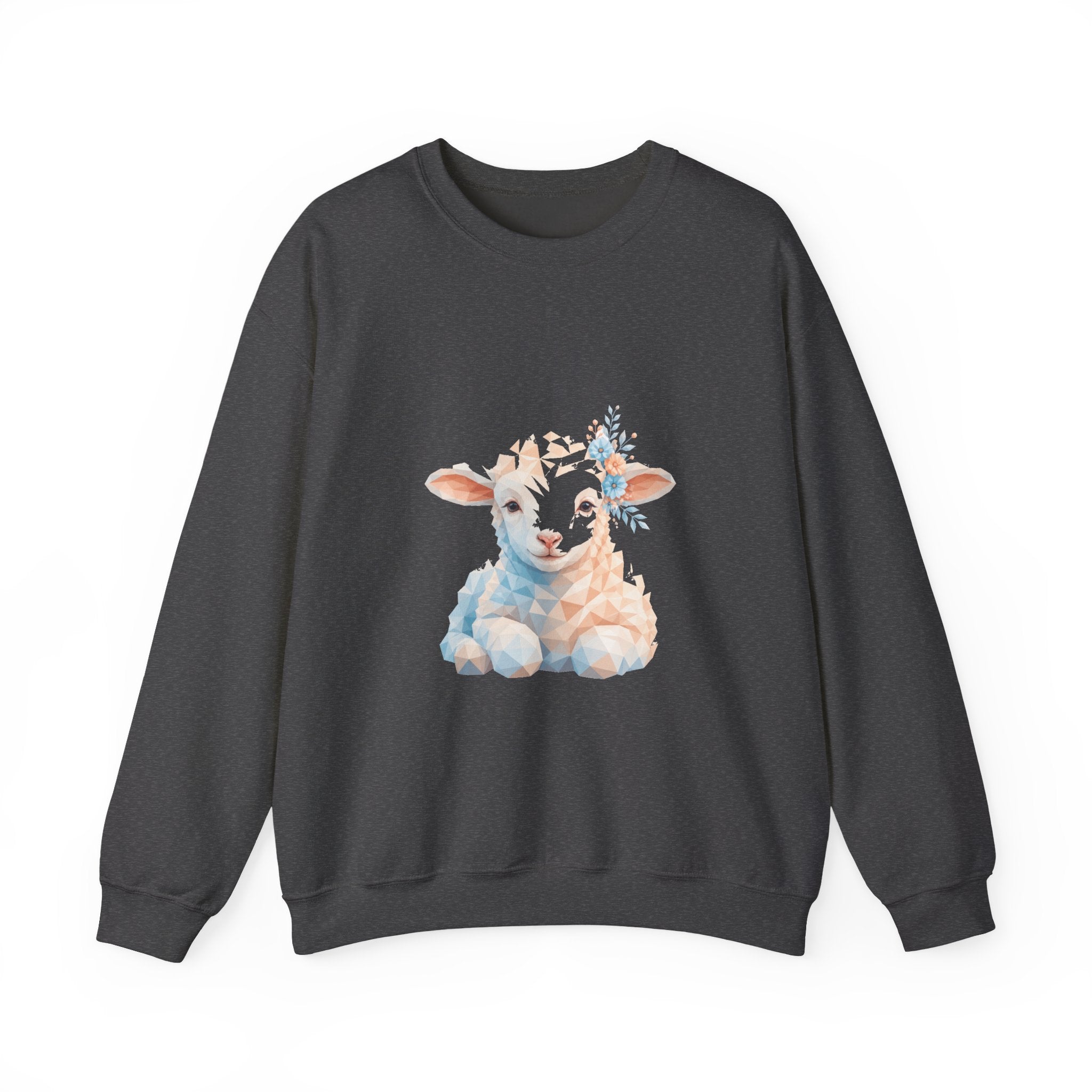 Matching Couple Sweatshirt - Lion & Lamb Matching Couple Premium Fleece Sweatshirt Geometric Art His Hers Love Gift - Design B