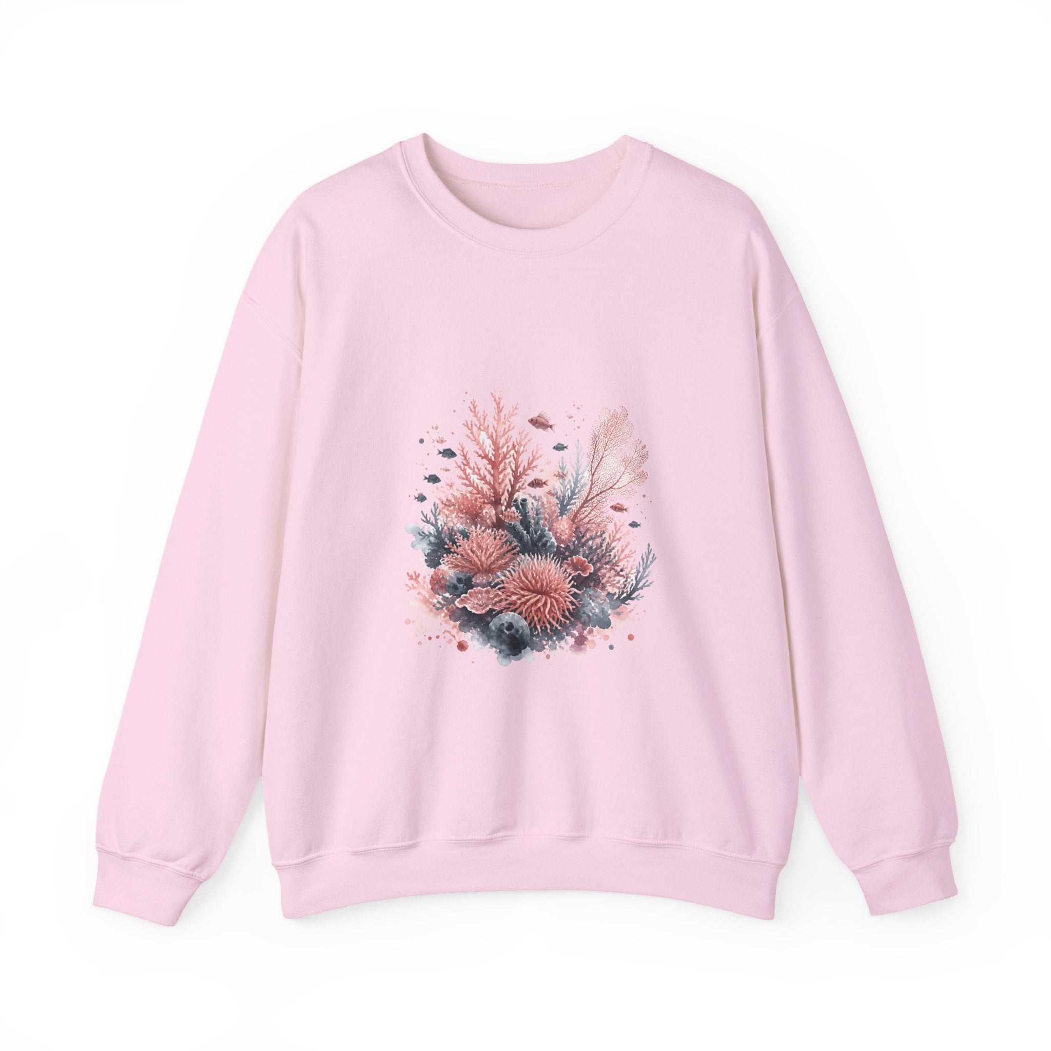 Matching Couple Sweatshirt - Coral Reef & Deep Sea Matching Couple Comfort Colors Crew Watercolor Art His Hers Birthday Gift - Design A