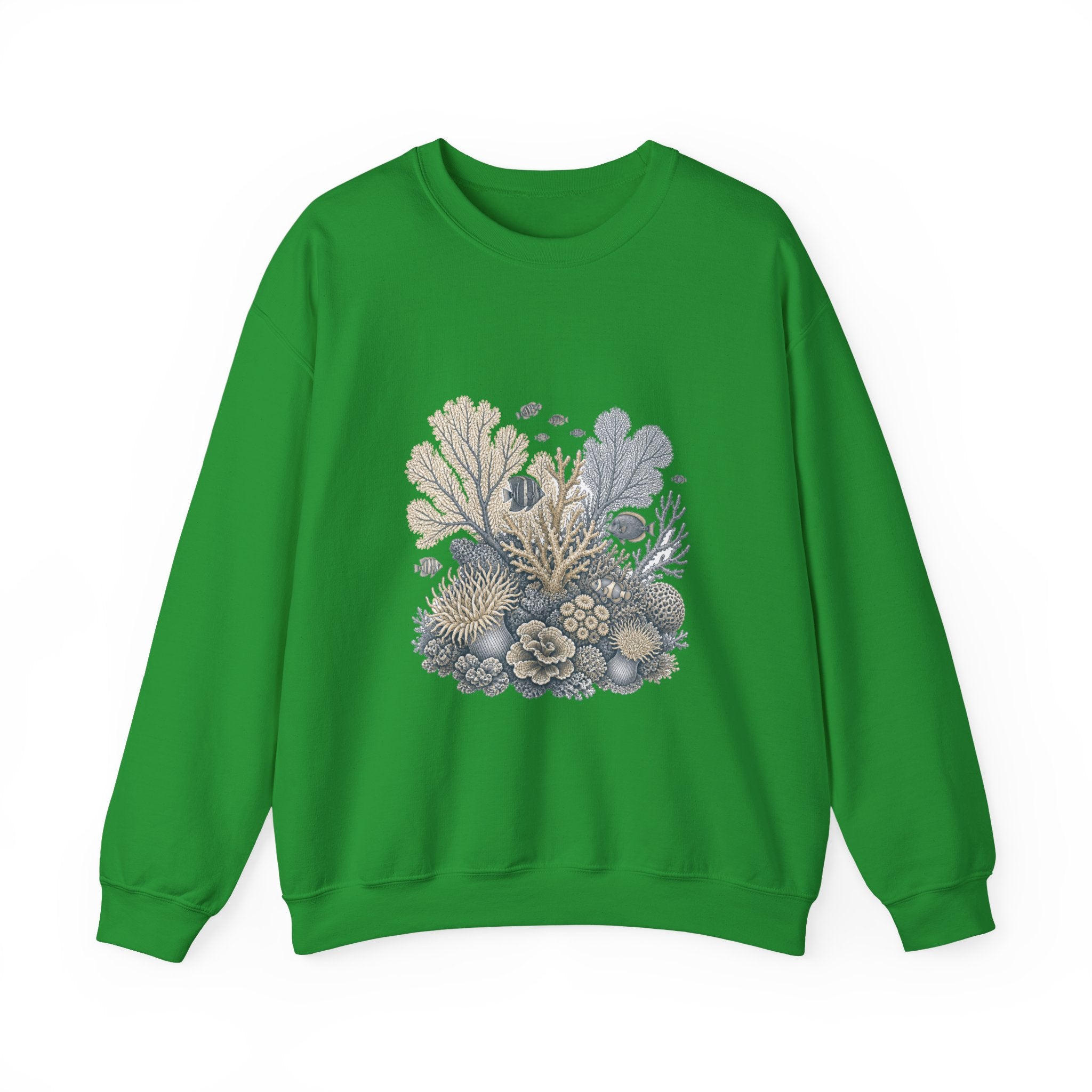 Matching Couple Sweatshirt - Coral Reef & Deep Sea Matching Couple Premium Fleece Sweatshirt Vintage Art His Hers Honeymoon Gift - Design A