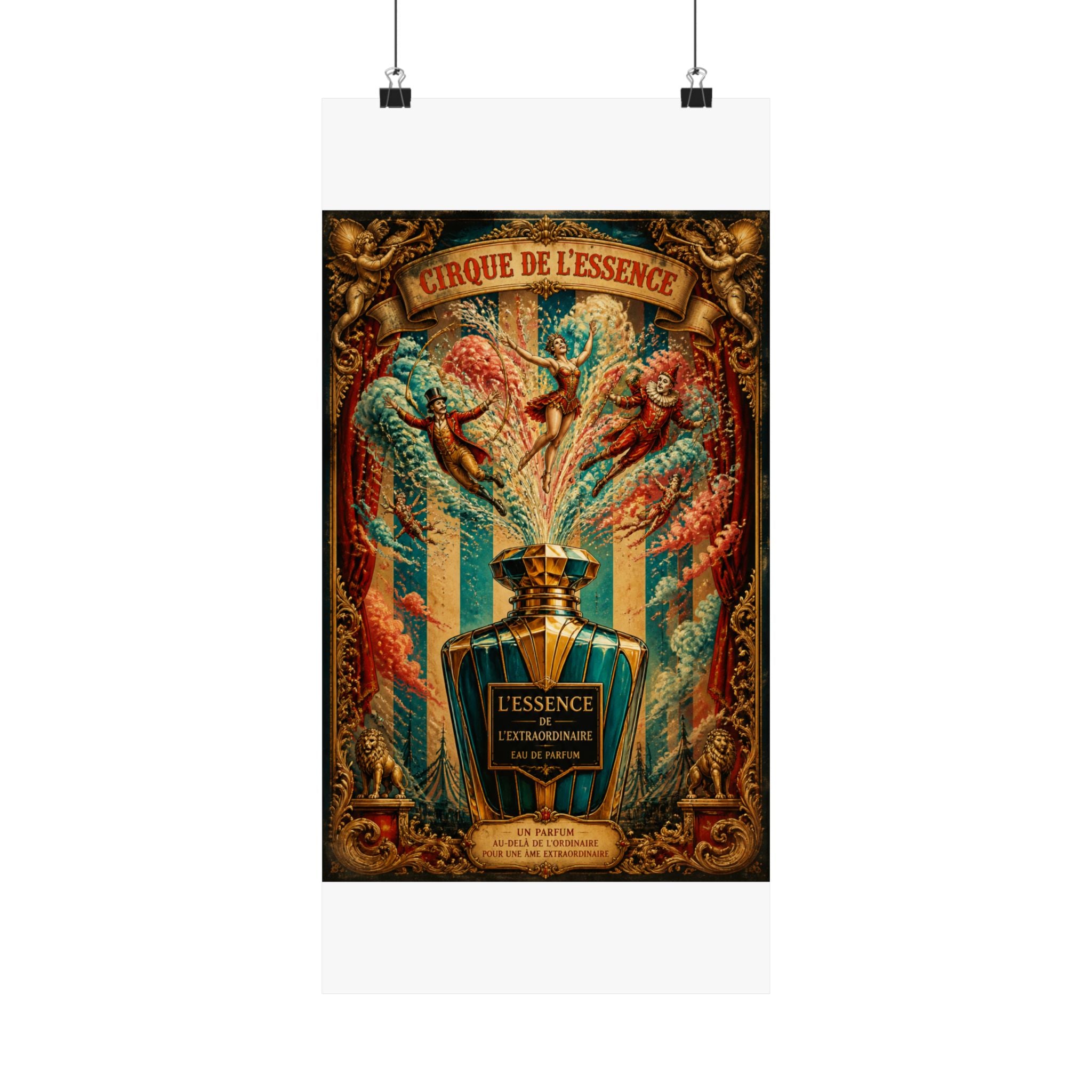 Perfume Bottle Fountain Wall Art Poster 24×36 Baroque Studio Decor Maximalist Print