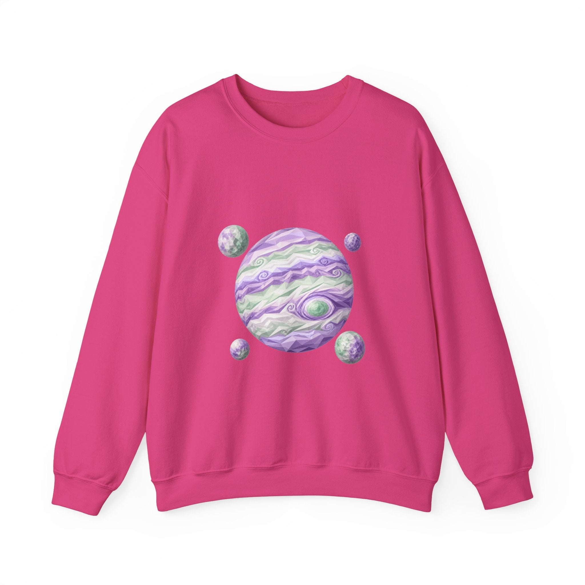 Matching Couple Sweatshirt - Saturn & Jupiter Matching Couple Crewneck Sweatshirt Geometric Art His Hers Couple Gift - Design B