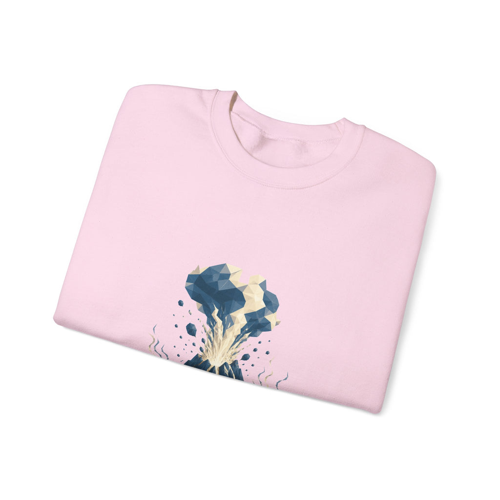 Matching Couple Sweatshirt - Volcano & Glacier Matching Couple Premium Fleece Sweatshirt Geometric Art His Hers Love Gift - Design A