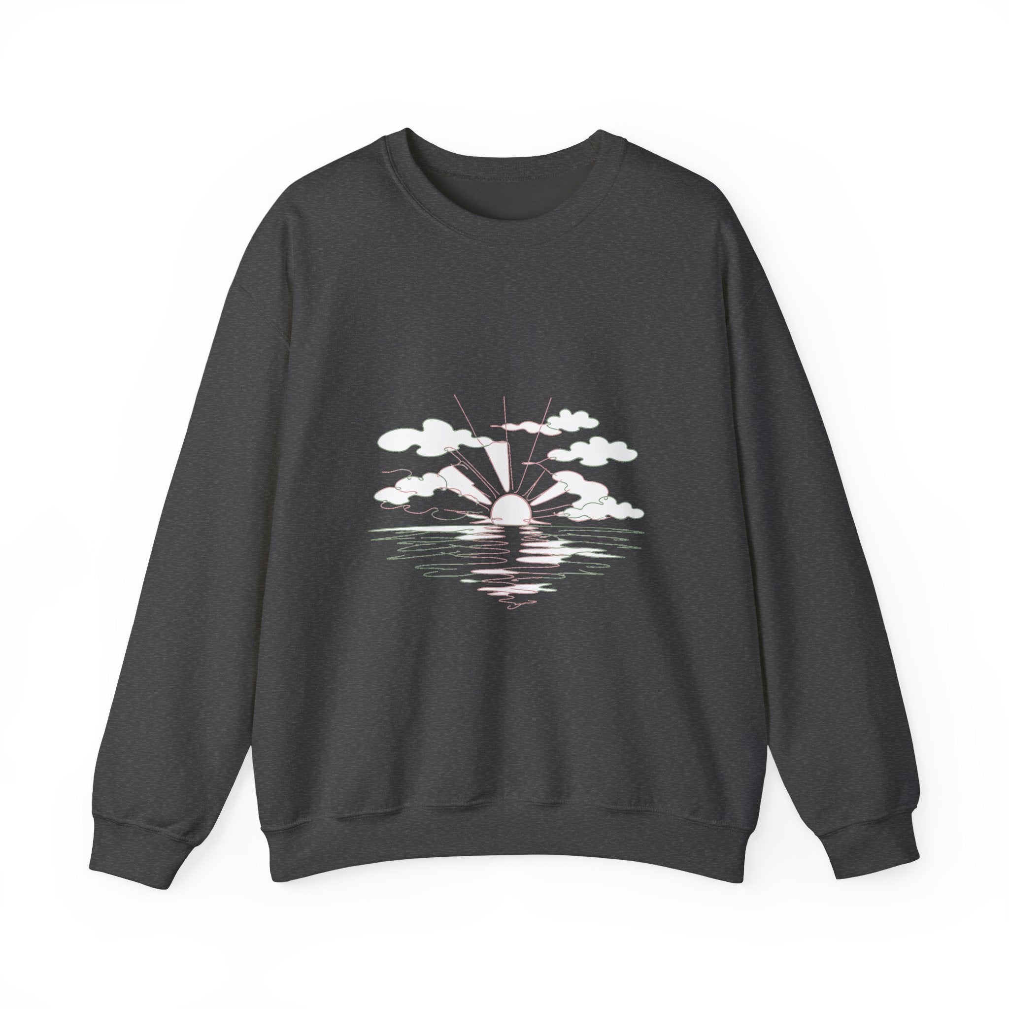 Matching Couple Sweatshirt - Sunrise & Sunset Matching Couple Crewneck Sweatshirt Minimalist Art His Hers Valentine Gift - Design A