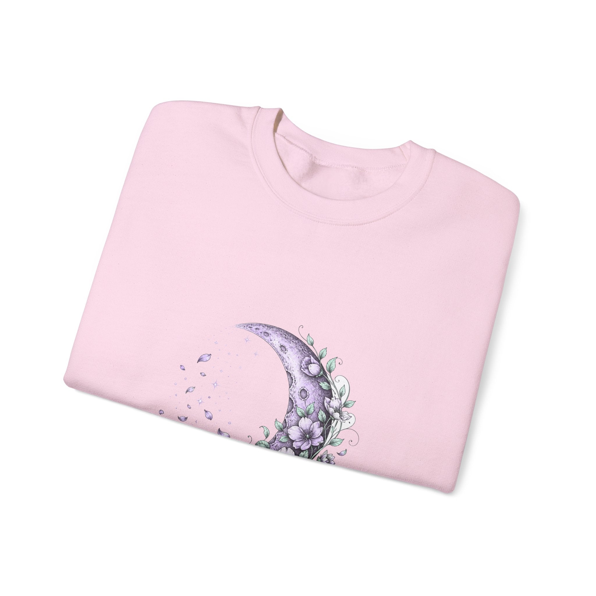 Matching Couple Sweatshirt - Waxing & Waning Moon Matching Couple Comfort Colors Crew Hand-Drawn Art His Hers Anniversary Gift - Design B