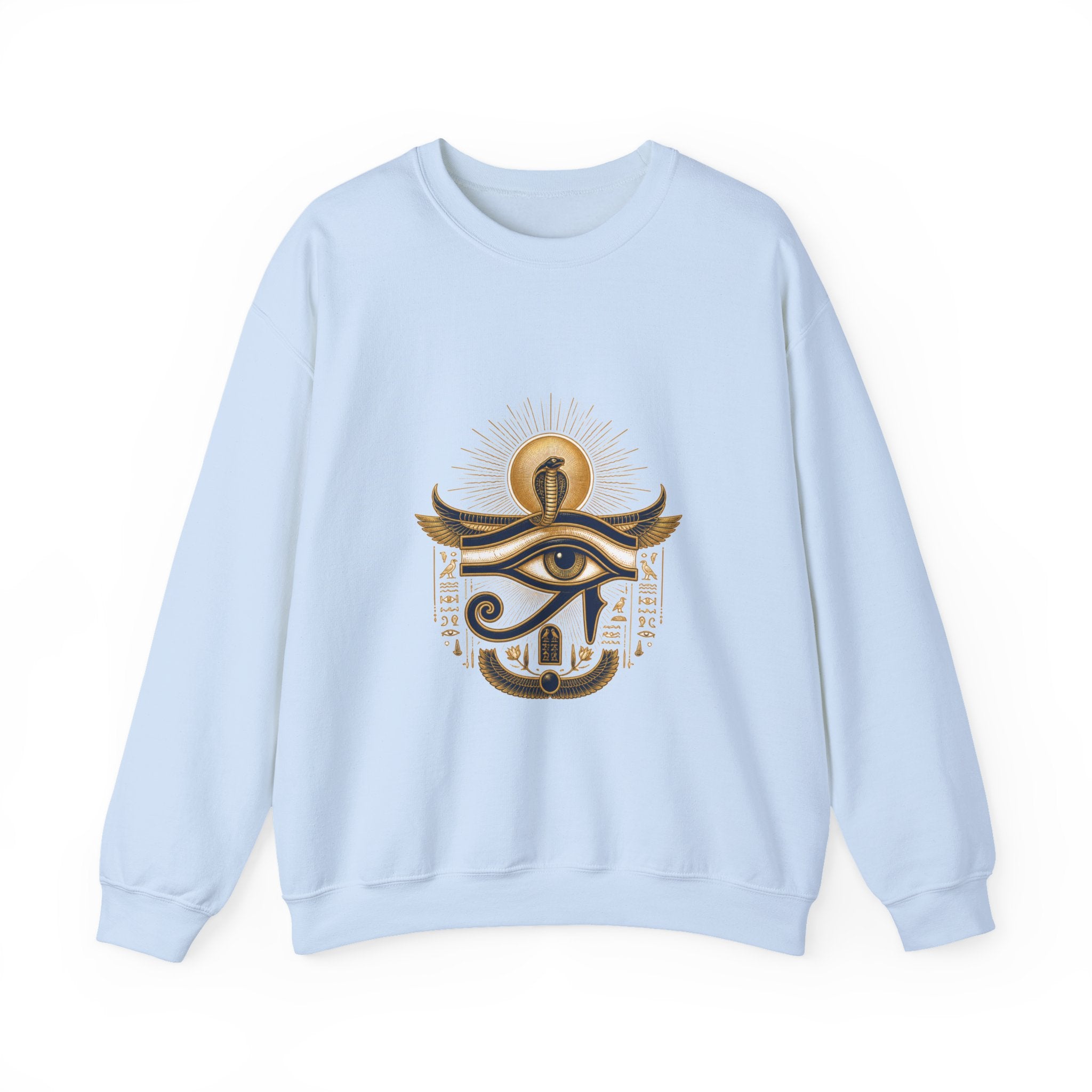 Matching Couple Sweatshirt - Eye of Ra & Horus Matching Couple Crewneck Sweatshirt Vintage Art His Hers Wedding Gift - Design A