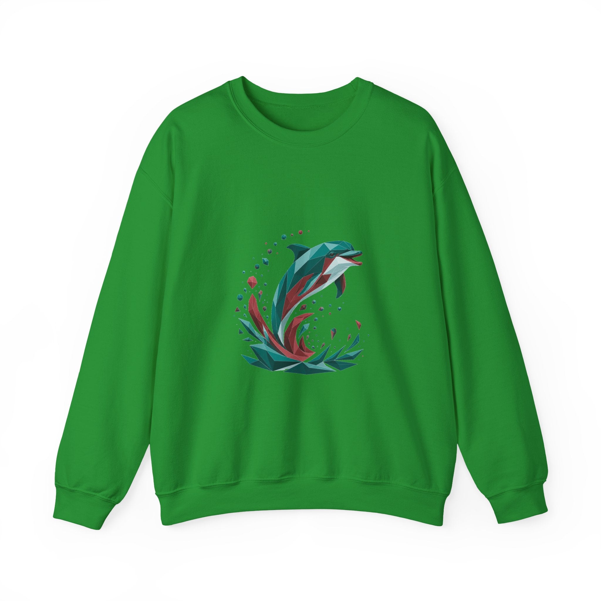 Matching Couple Sweatshirt - Shark & Dolphin Matching Couple Comfort Colors Crew Geometric Art His Hers Love Gift - Design B