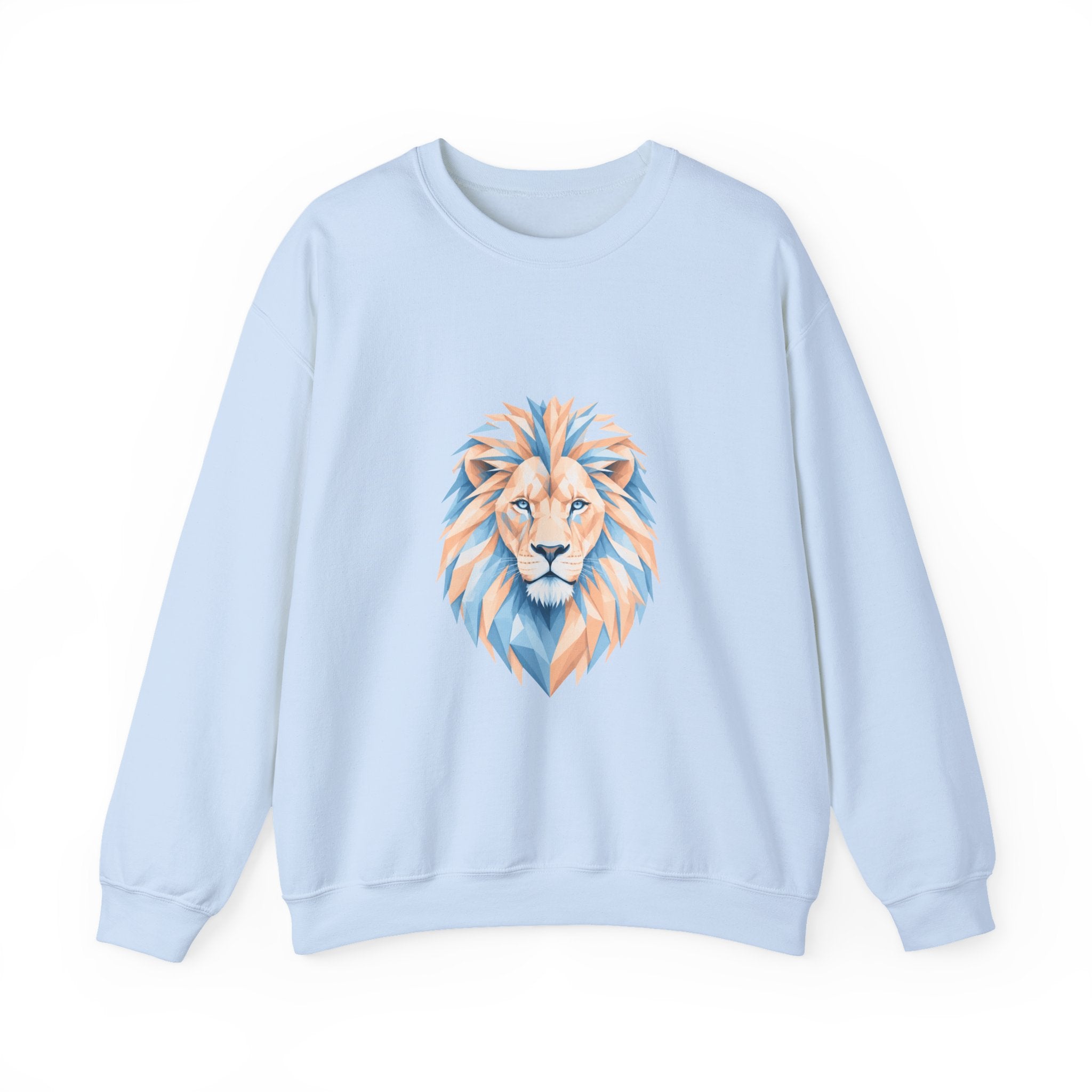 Matching Couple Sweatshirt - Lion & Lamb Matching Couple Premium Fleece Sweatshirt Geometric Art His Hers Love Gift - Design A