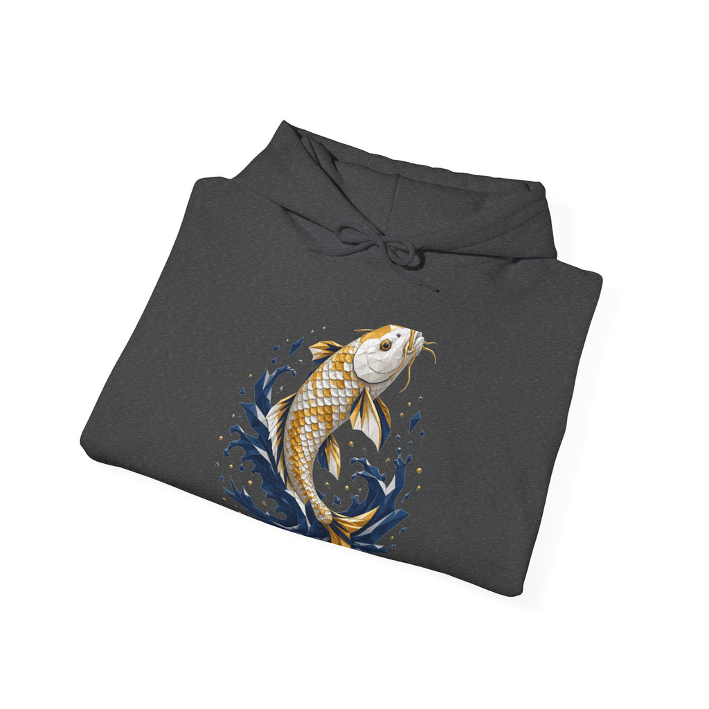 Matching Couple Sweatshirt - Koi Fish Yin Yang Matching Couple Hooded Sweatshirt Geometric Art His Hers Couple Gift - Design A