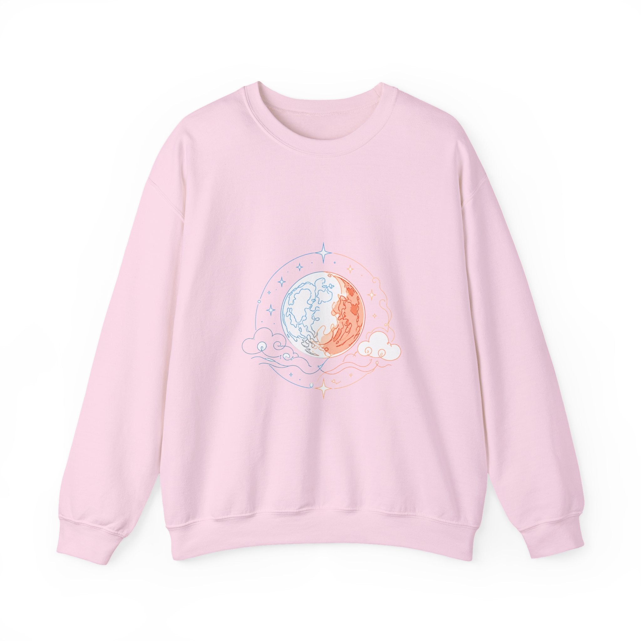 Matching Couple Sweatshirt - Solar & Lunar Eclipse Matching Couple Crewneck Sweatshirt Minimalist Art His Hers Valentine Gift - Design B
