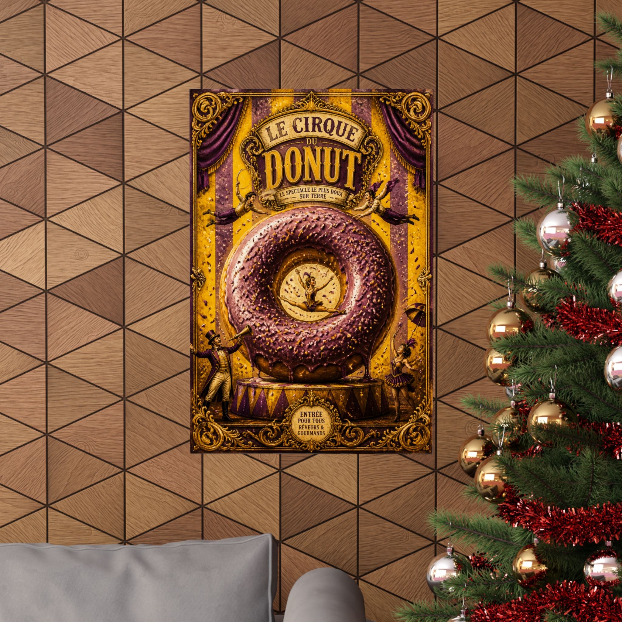 Donut Circus Ring Wall Art Poster 24×36 Baroque Studio Decor Maximalist Print