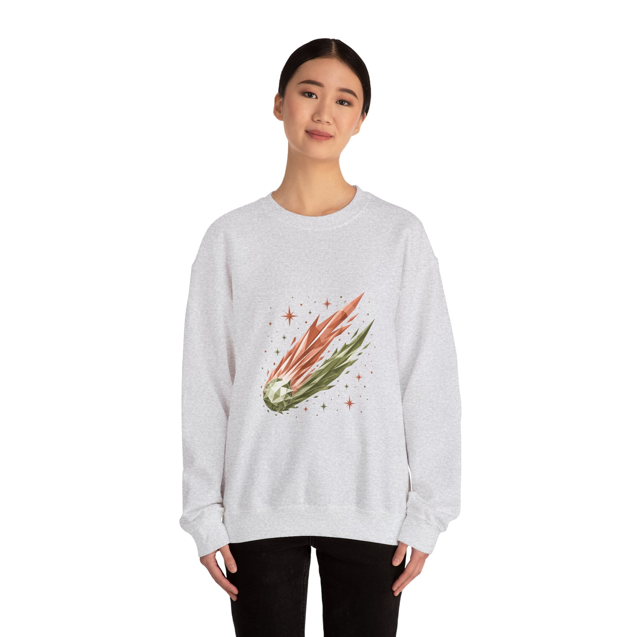 Matching Couple Sweatshirt - Comet & Asteroid Matching Couple Crewneck Sweatshirt Geometric Art His Hers Couple Gift - Design A