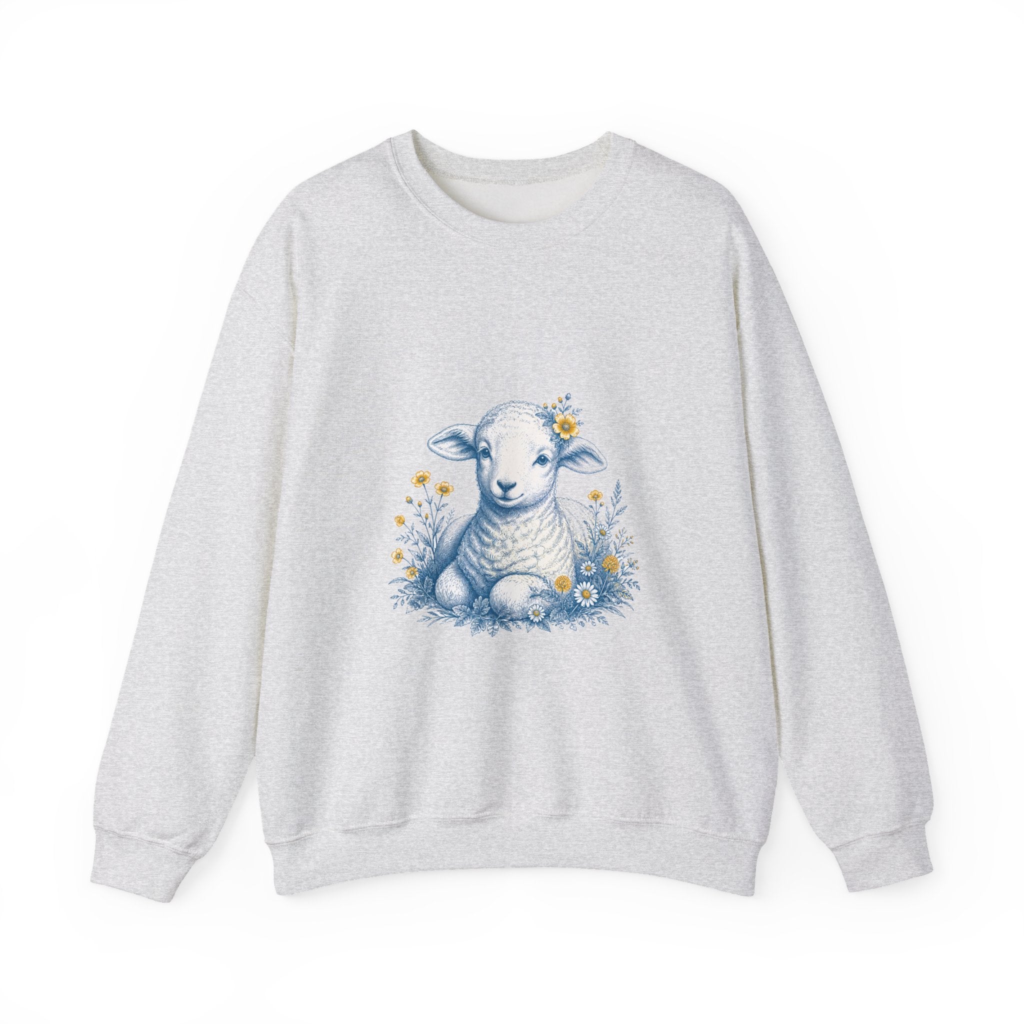 Matching Couple Sweatshirt - Lion & Lamb Matching Couple Comfort Colors Crew Vintage Art His Hers Honeymoon Gift - Design B