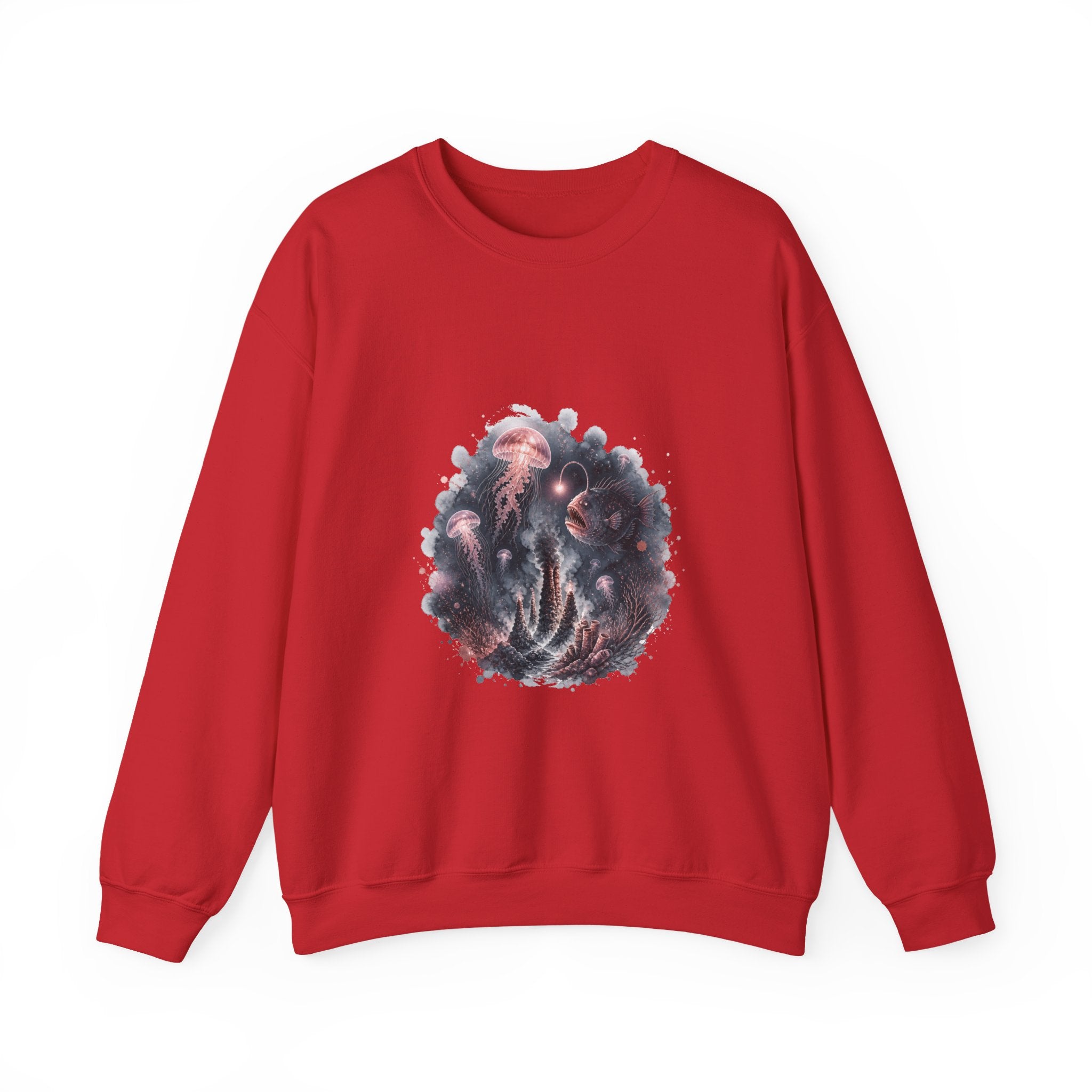 Matching Couple Sweatshirt - Coral Reef & Deep Sea Matching Couple Comfort Colors Crew Watercolor Art His Hers Birthday Gift - Design B