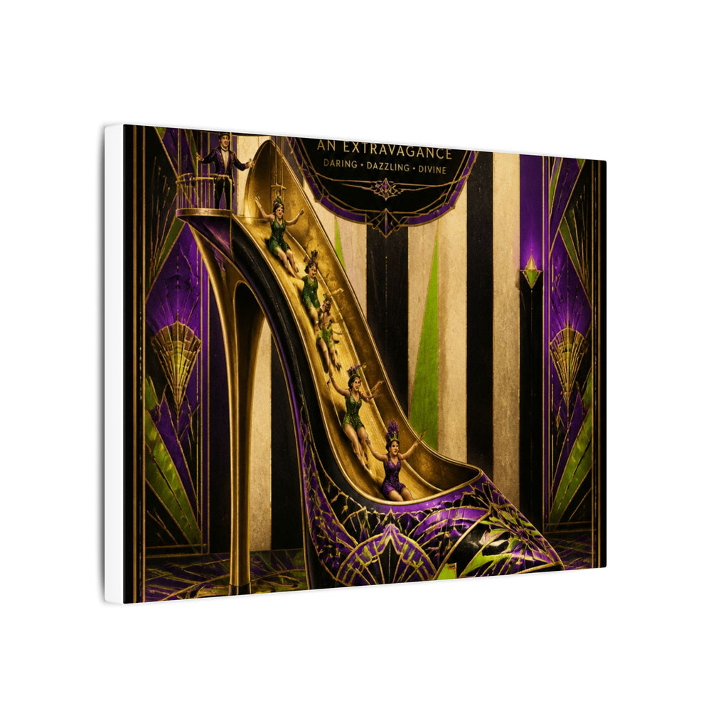 High Heel Slide Wall Art Canvas 24×36 Art Deco Bar Area Decor Maximalist Print