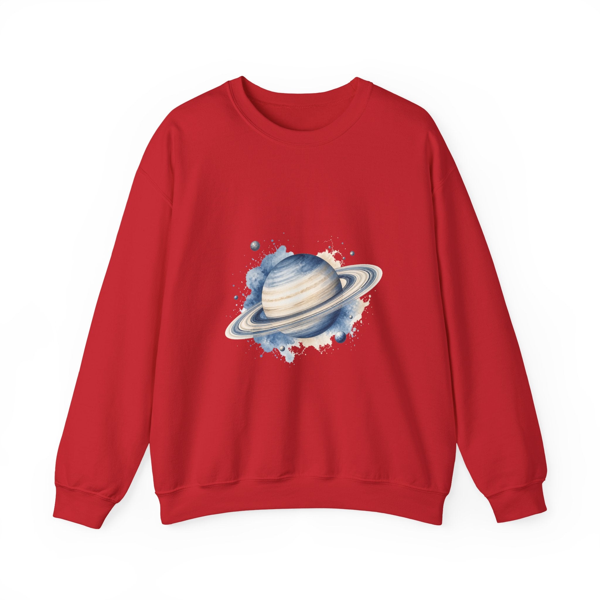Matching Couple Sweatshirt - Saturn & Jupiter Matching Couple Crewneck Sweatshirt Watercolor Art His Hers Engagement Gift - Design A