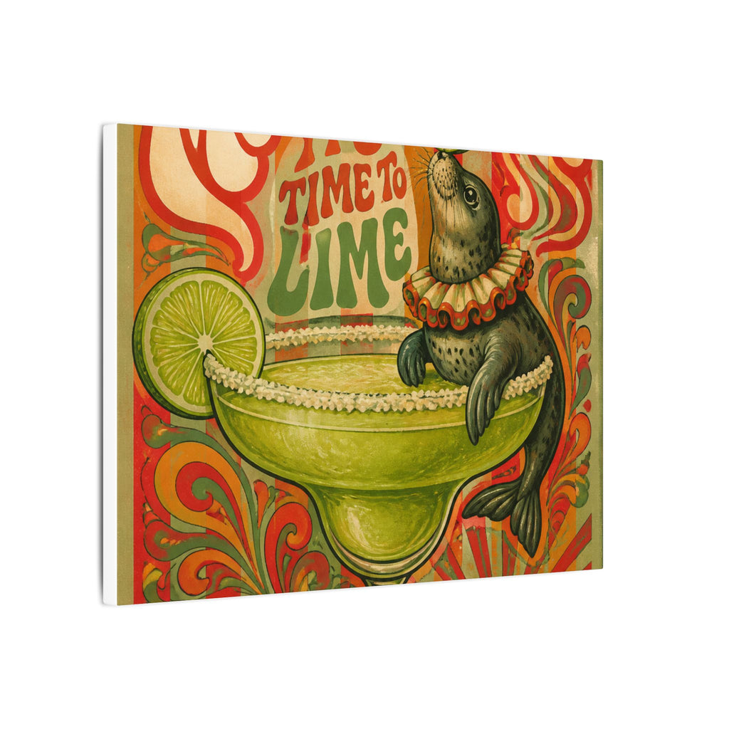 Margarita Balancing Seal Wall Art Canvas 16×20 Psychedelic Cafe Decor Maximalist Print
