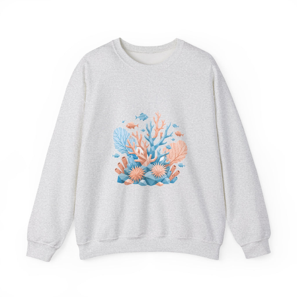 Matching Couple Sweatshirt - Coral Reef & Deep Sea Matching Couple Crewneck Sweatshirt Geometric Art His Hers Couple Gift - Design A