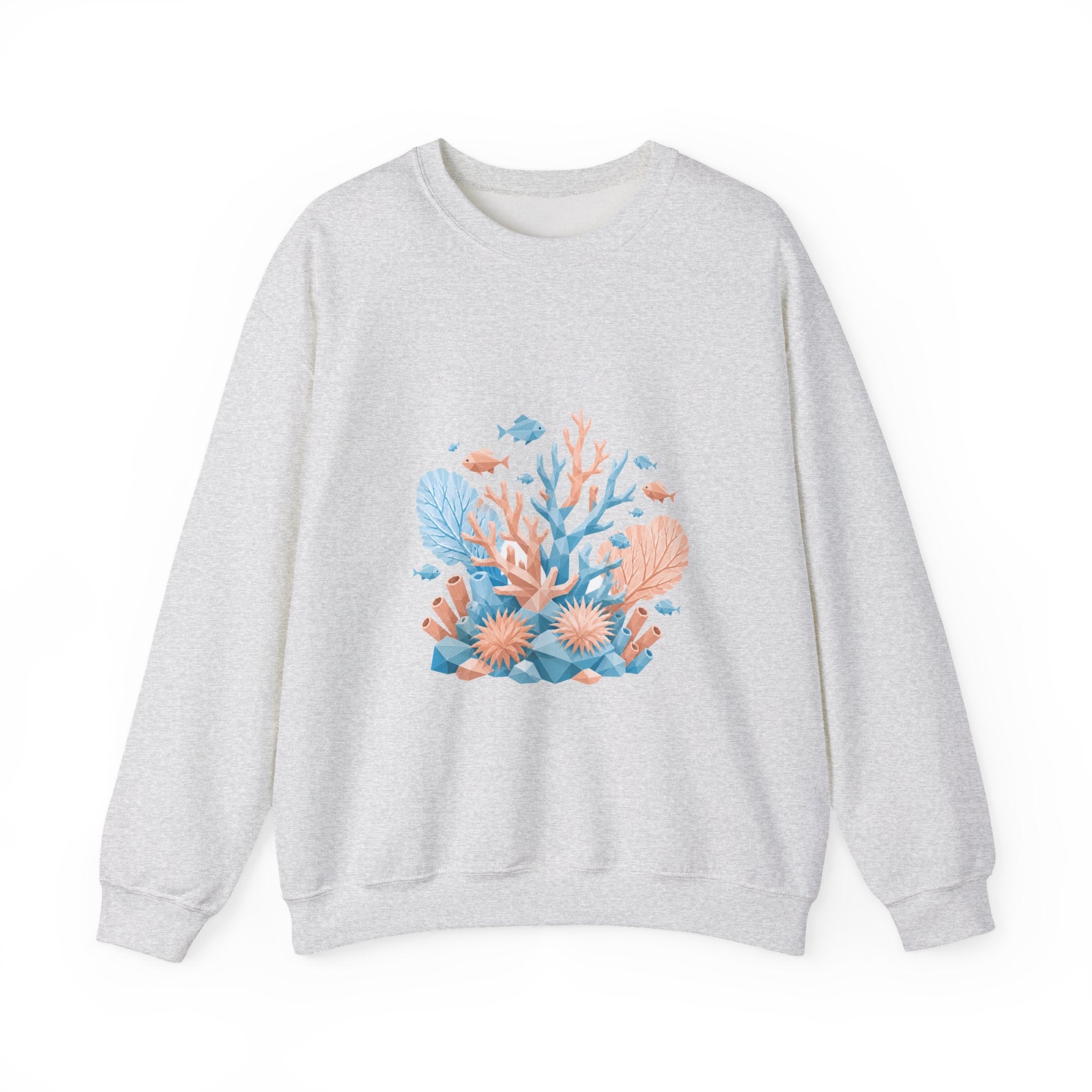 Matching Couple Sweatshirt - Coral Reef & Deep Sea Matching Couple Crewneck Sweatshirt Geometric Art His Hers Couple Gift - Design A