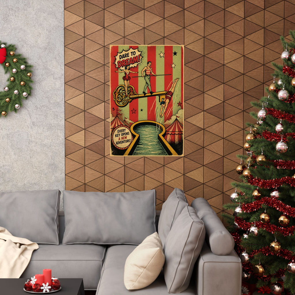 Giant Key Performance Wall Art Poster 18×24 Pop Art Living Room Decor Maximalist Print