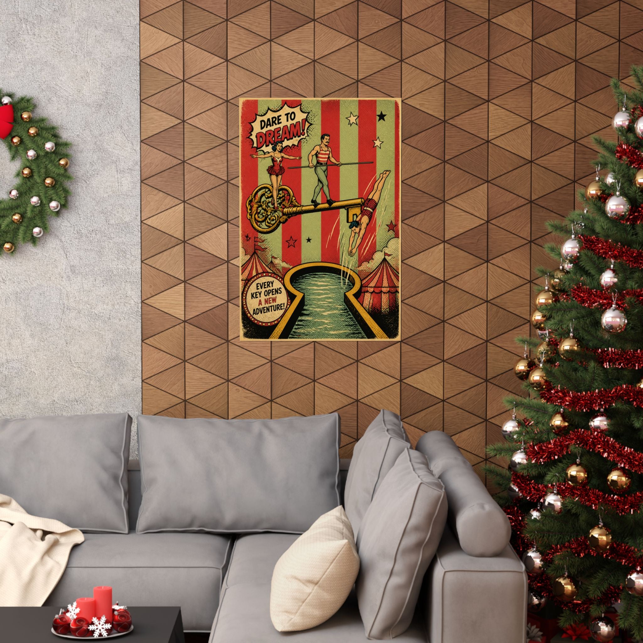Giant Key Performance Wall Art Poster 18×24 Pop Art Living Room Decor Maximalist Print
