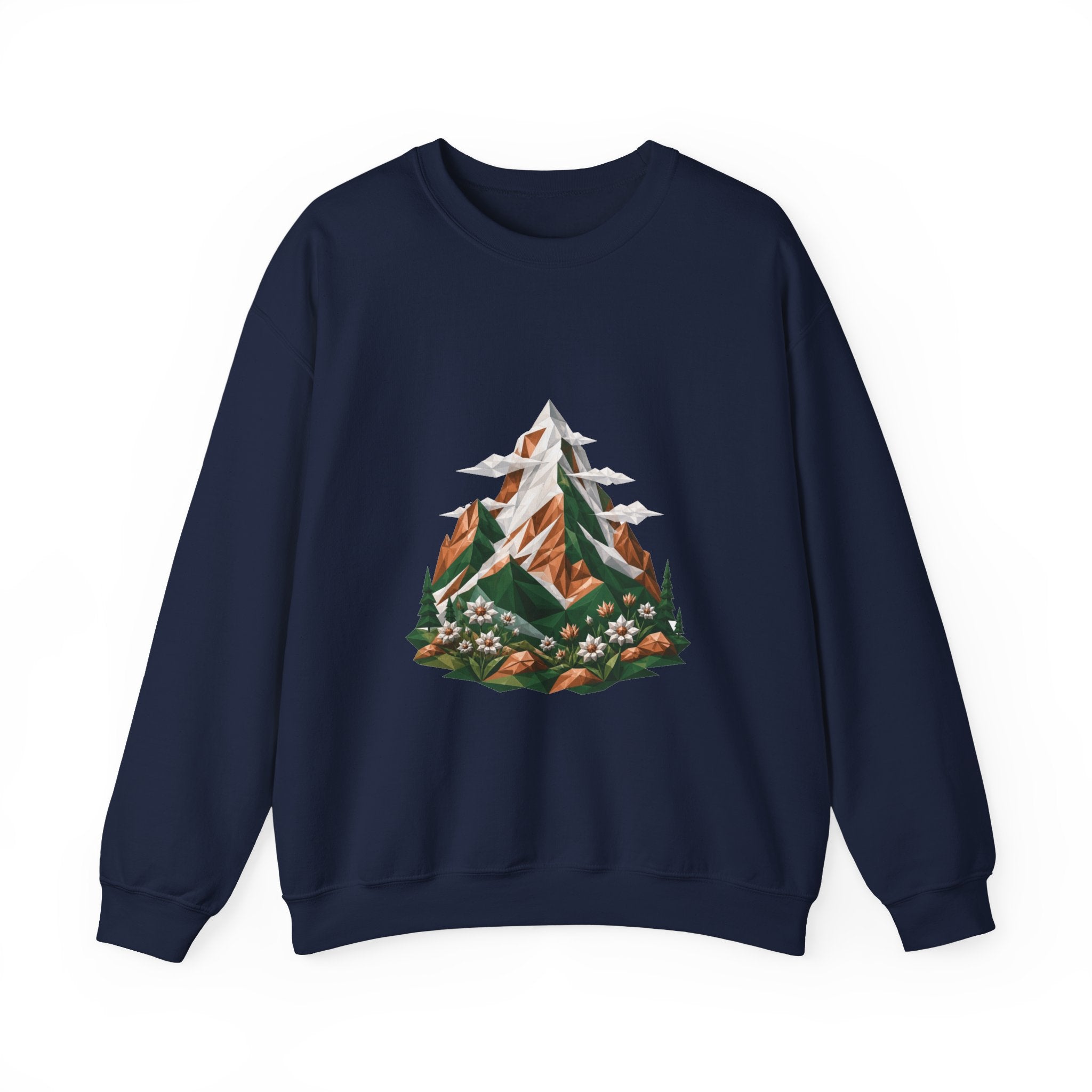 Matching Couple Sweatshirt - Mountain & Ocean Matching Couple Premium Fleece Sweatshirt Geometric Art His Hers Love Gift - Design A