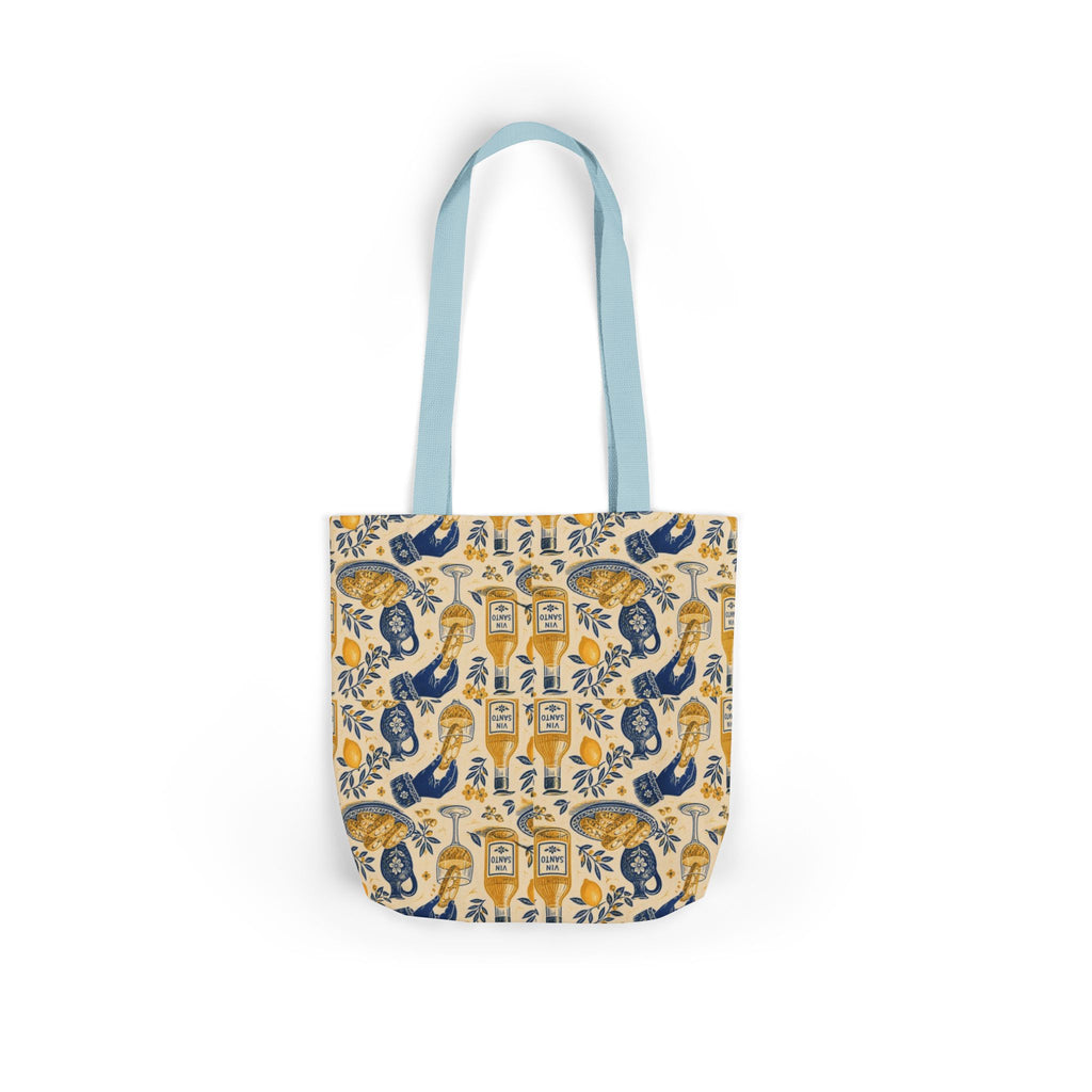Biscotti & Vin Santo Canvas Tote Bag Mediterranean Kitchen Linocut Design Italian Cottagecore Gift