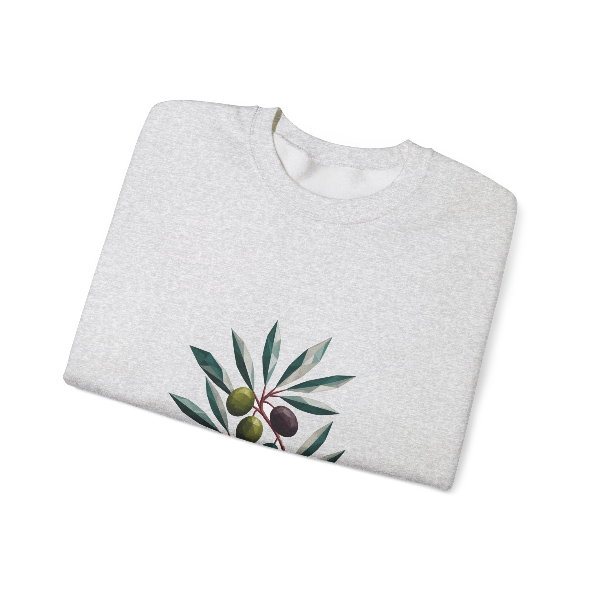 Matching Couple Sweatshirt - Olive Branch & Fig Matching Couple Crewneck Sweatshirt Geometric Art His Hers Couple Gift - Design A