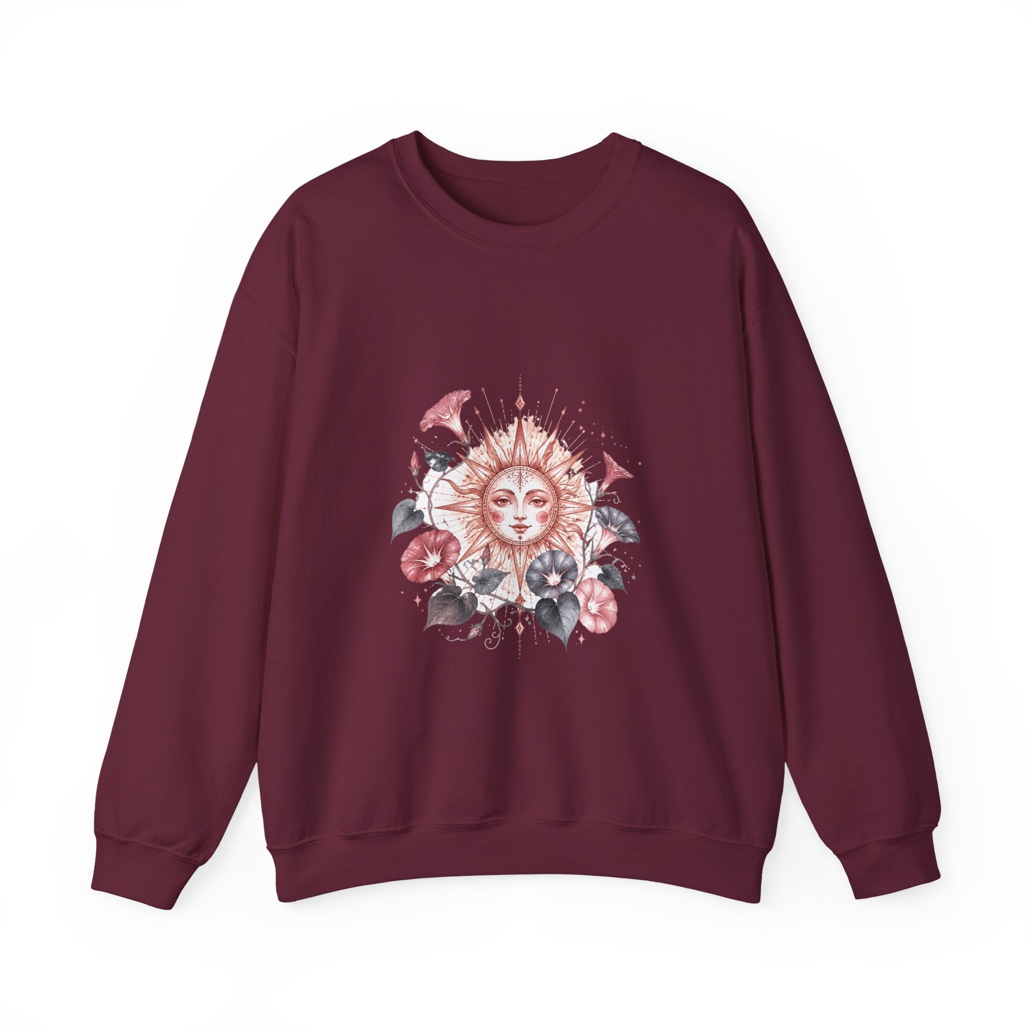 Matching Couple Sweatshirt - Sun & Moon Matching Couple Crewneck Sweatshirt Watercolor Art His Hers Engagement Gift - Design B