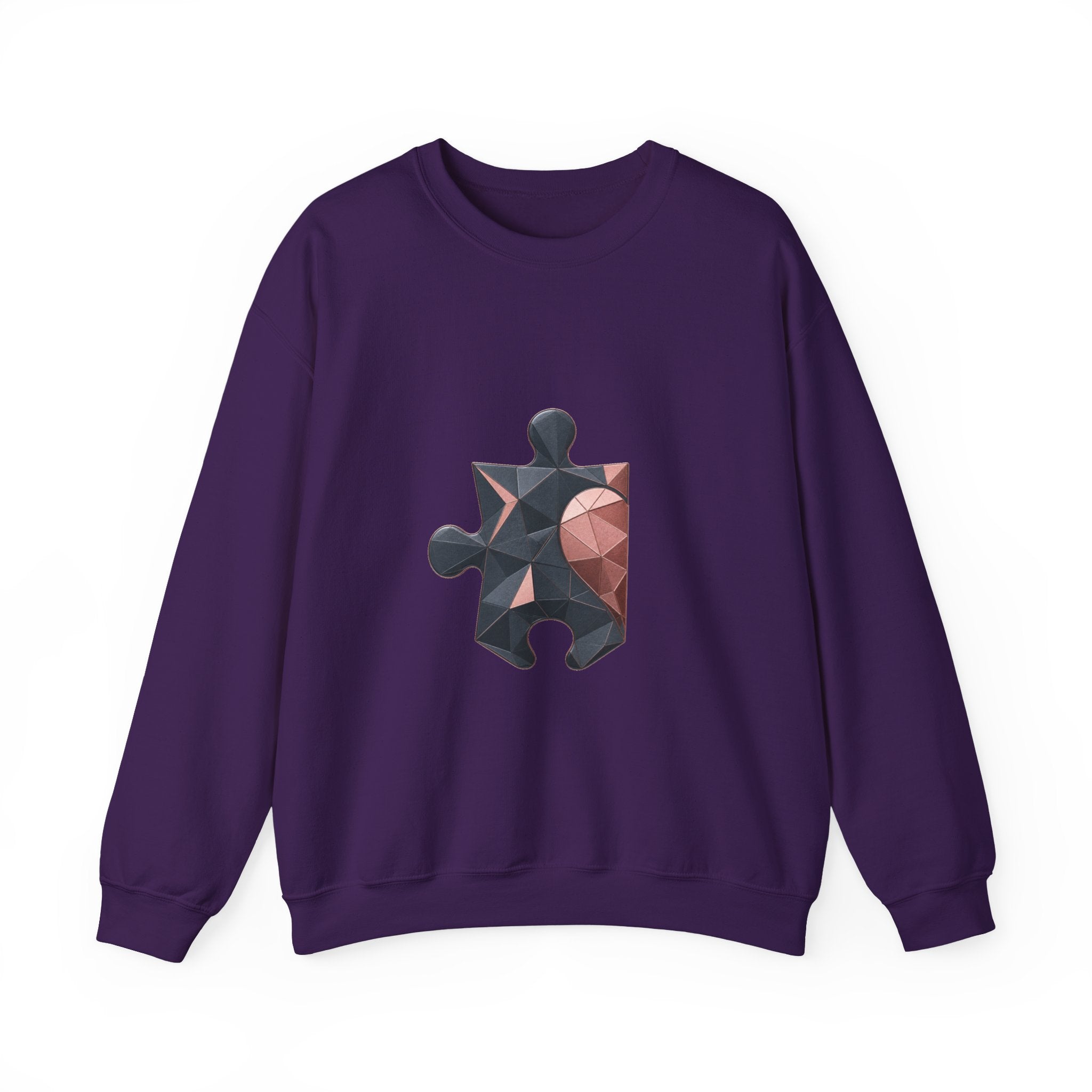 Matching Couple Sweatshirt - Puzzle Pieces Matching Couple Comfort Colors Crew Geometric Art His Hers Love Gift - Design A