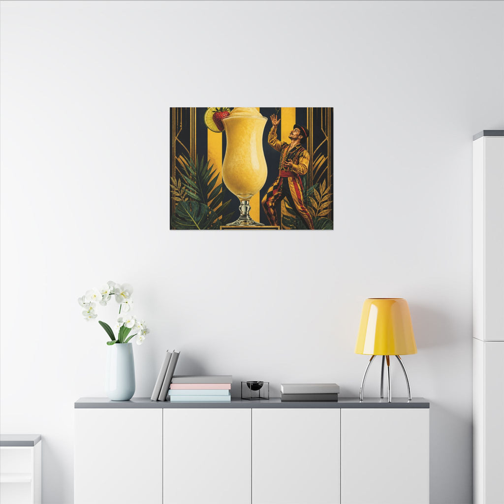 Daiquiri Fruit Juggler Wall Art Canvas 24×36 Art Deco Bar Area Decor Maximalist Print
