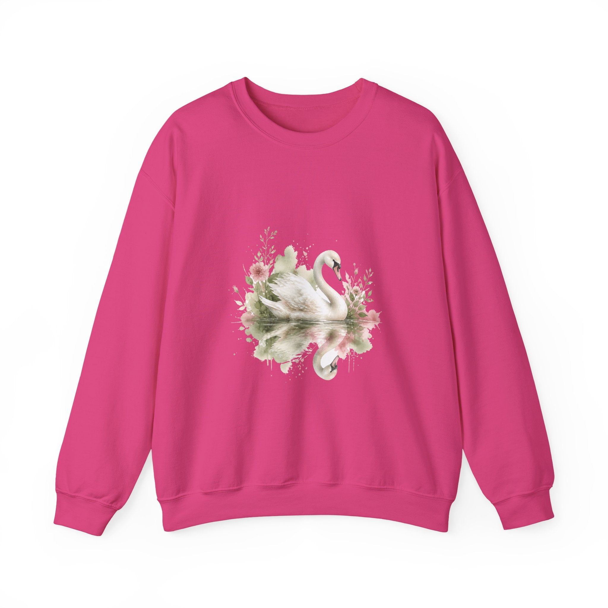 Matching Couple Sweatshirt - Raven & Swan Matching Couple Crewneck Sweatshirt Watercolor Art His Hers Engagement Gift - Design B