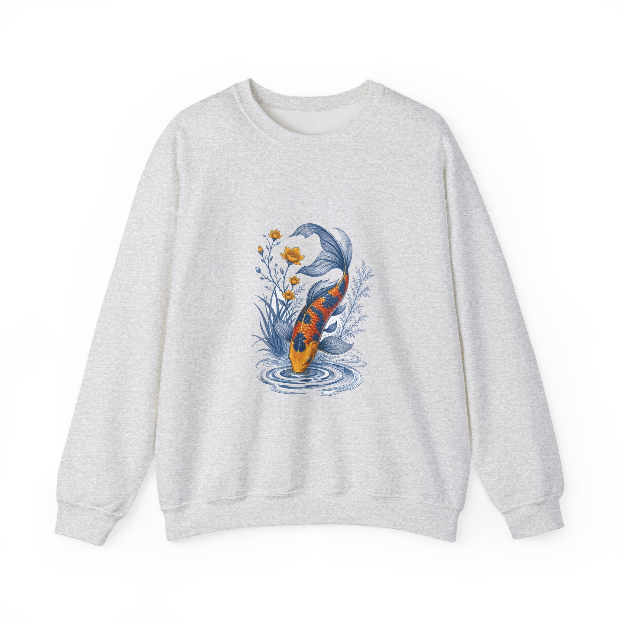 Matching Couple Sweatshirt - Koi Fish Yin Yang Matching Couple Comfort Colors Crew Vintage Art His Hers Honeymoon Gift - Design B