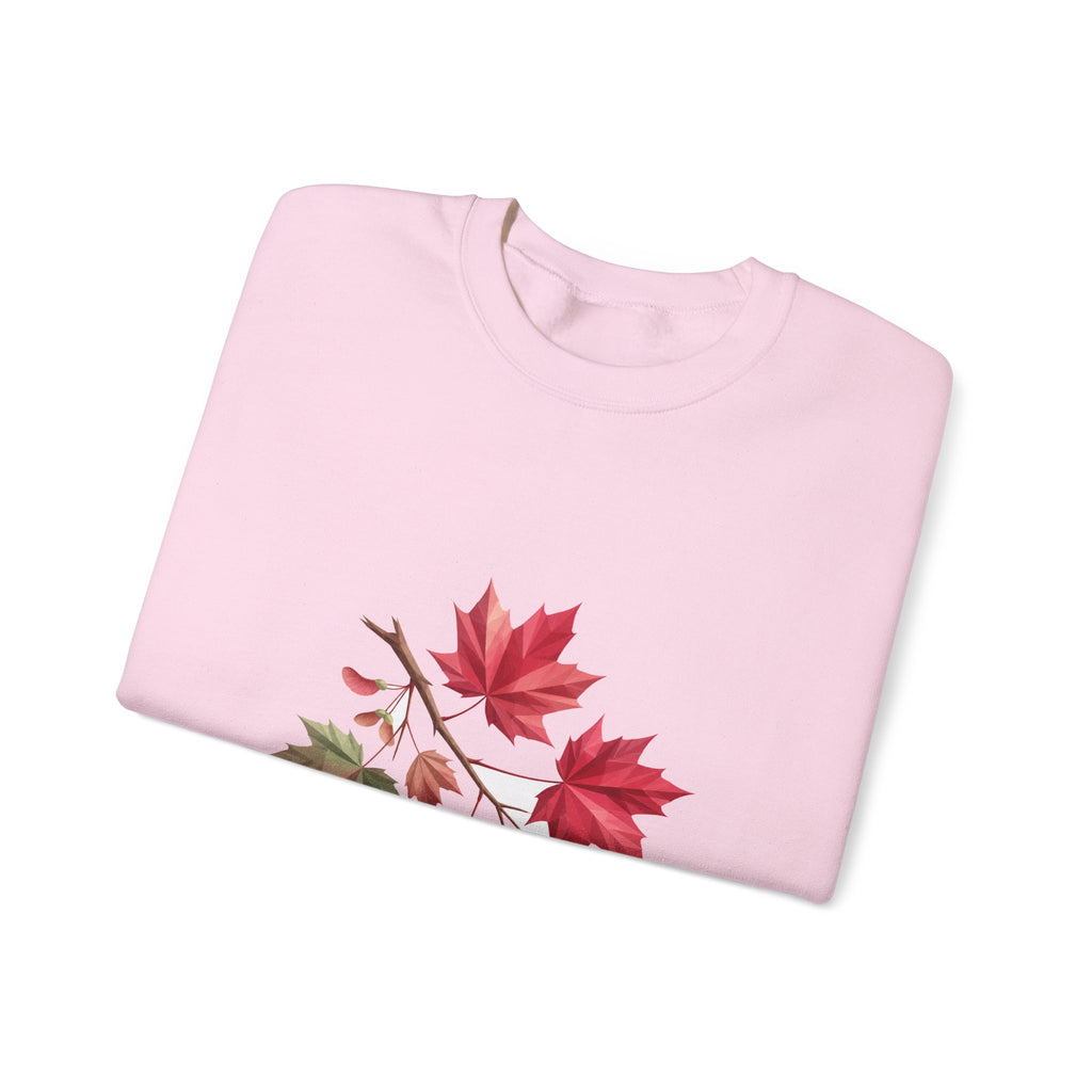 Matching Couple Sweatshirt - Cherry Blossom & Maple Leaf Matching Couple Premium Fleece Sweatshirt Geometric Art His Hers Love Gift - Design B
