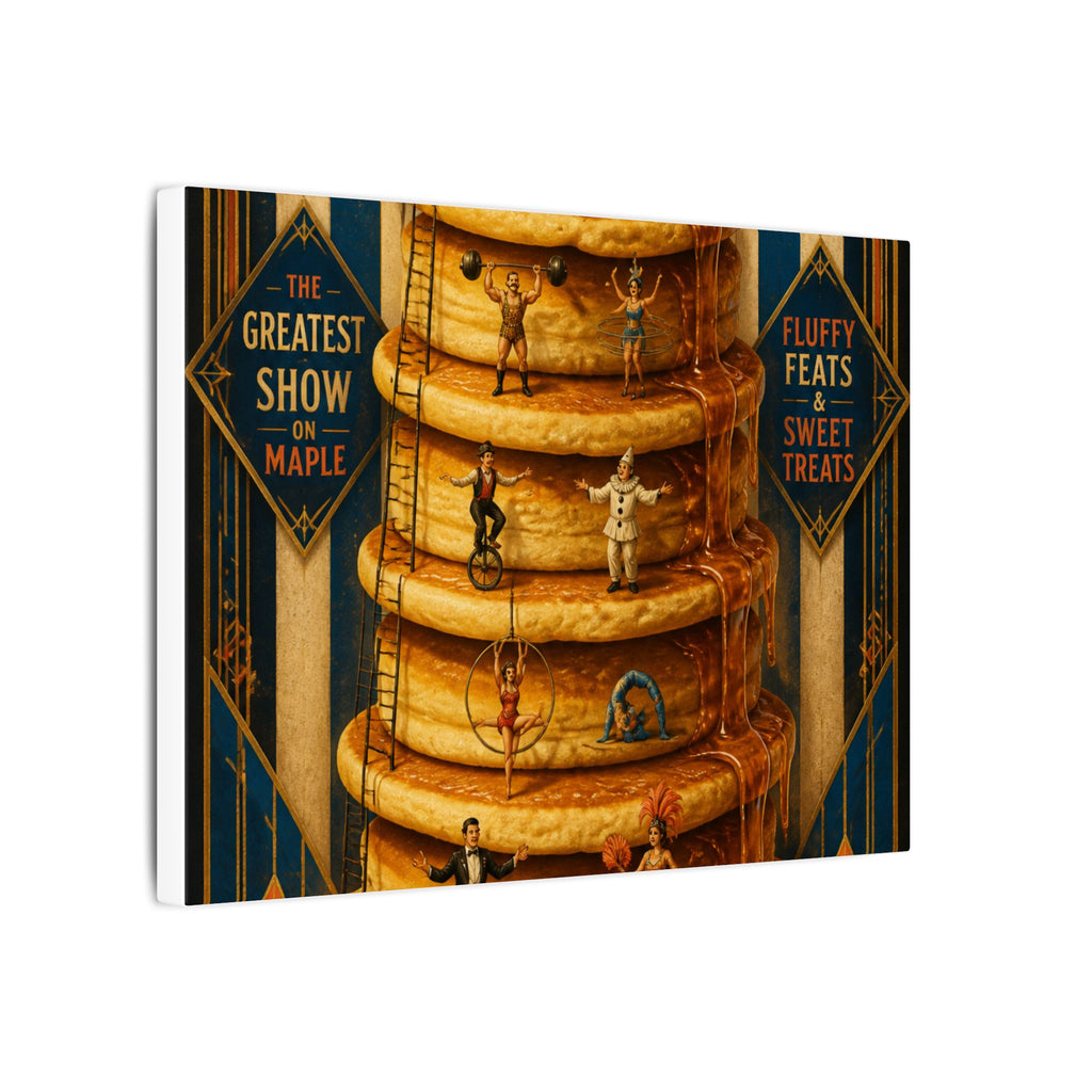 Pancake Stack Platform Wall Art Canvas 16×20 Art Deco Entryway Decor Maximalist Print